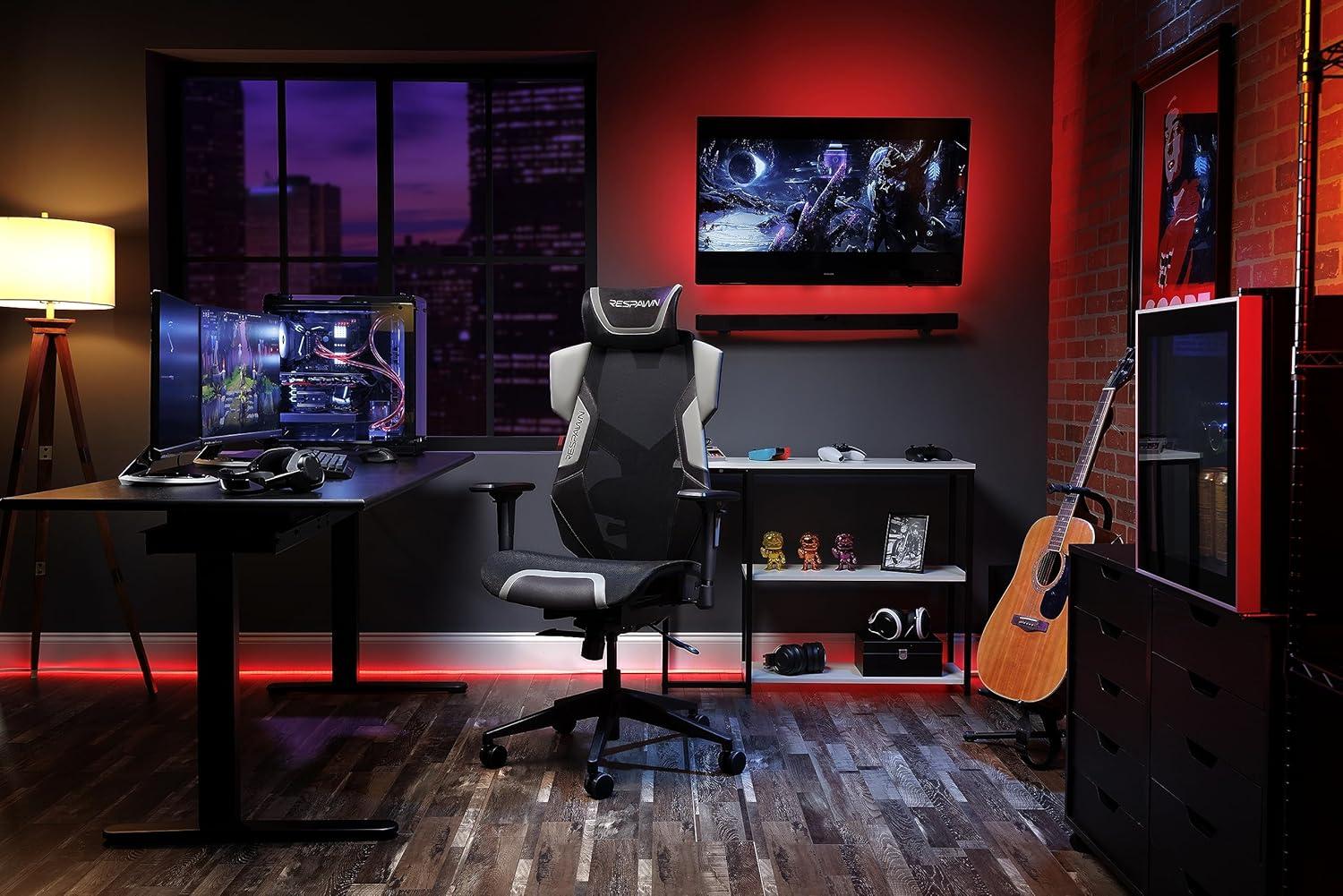 Respawn RESPAWN FLEXX Mesh Gaming Chair With Lumbar Support, Ergonomic Gaming Chair with Recline/Tilt Tension Controls, Adjustable Arms, 300lb Max Weight With Wheels for Computer/Desk/Office