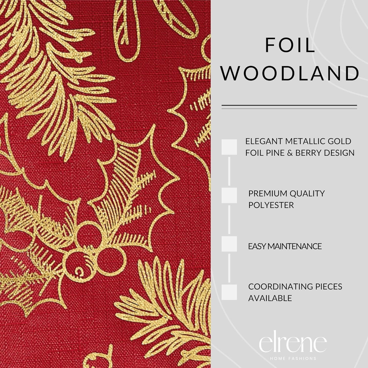 The Holiday Aisle® Kailyne Foil Woodland Holiday Fabric Tablecloth