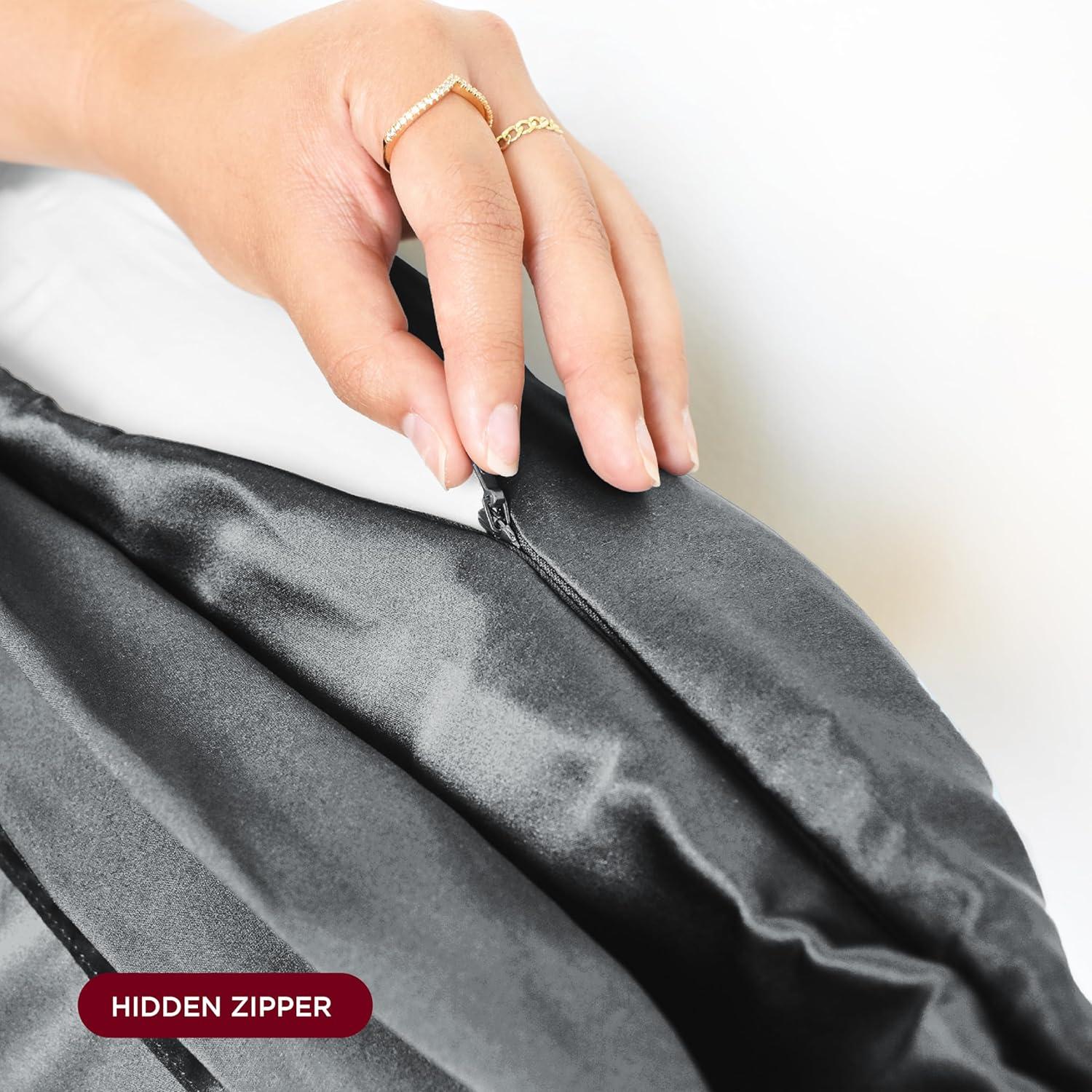 Discover Night LLC NIGHT Silk Washable Pillowcase - Luxury Mulberry Silk Pillow Covers for Skin and Hair Silver - King