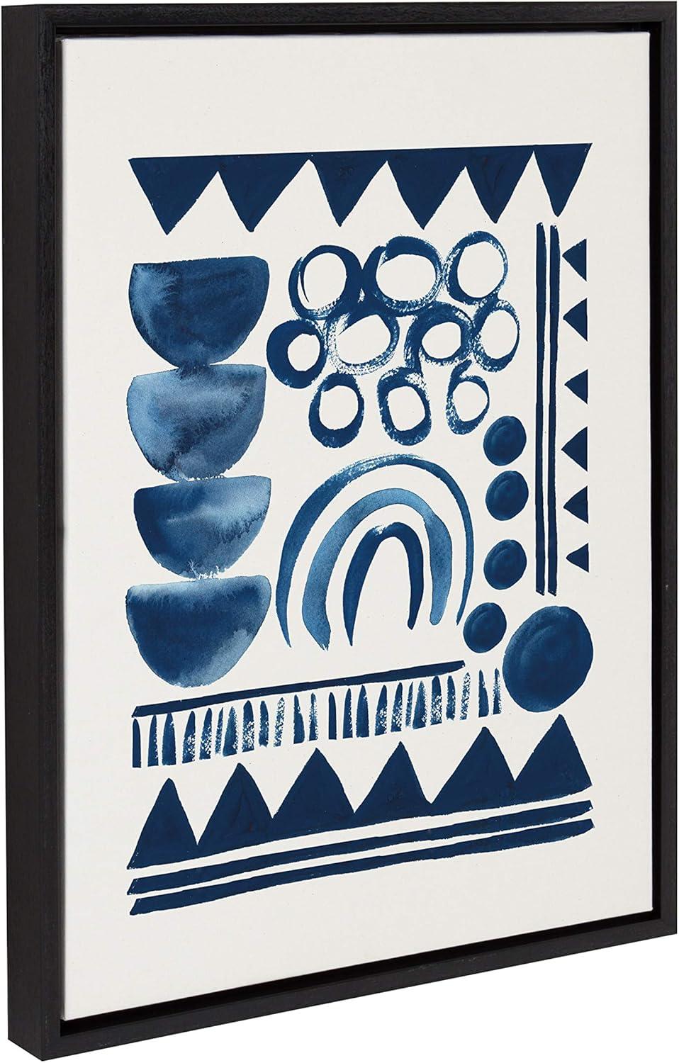 Kate and Laurel 858 Indigo Abstract by Teju Reval, 18x24, Black