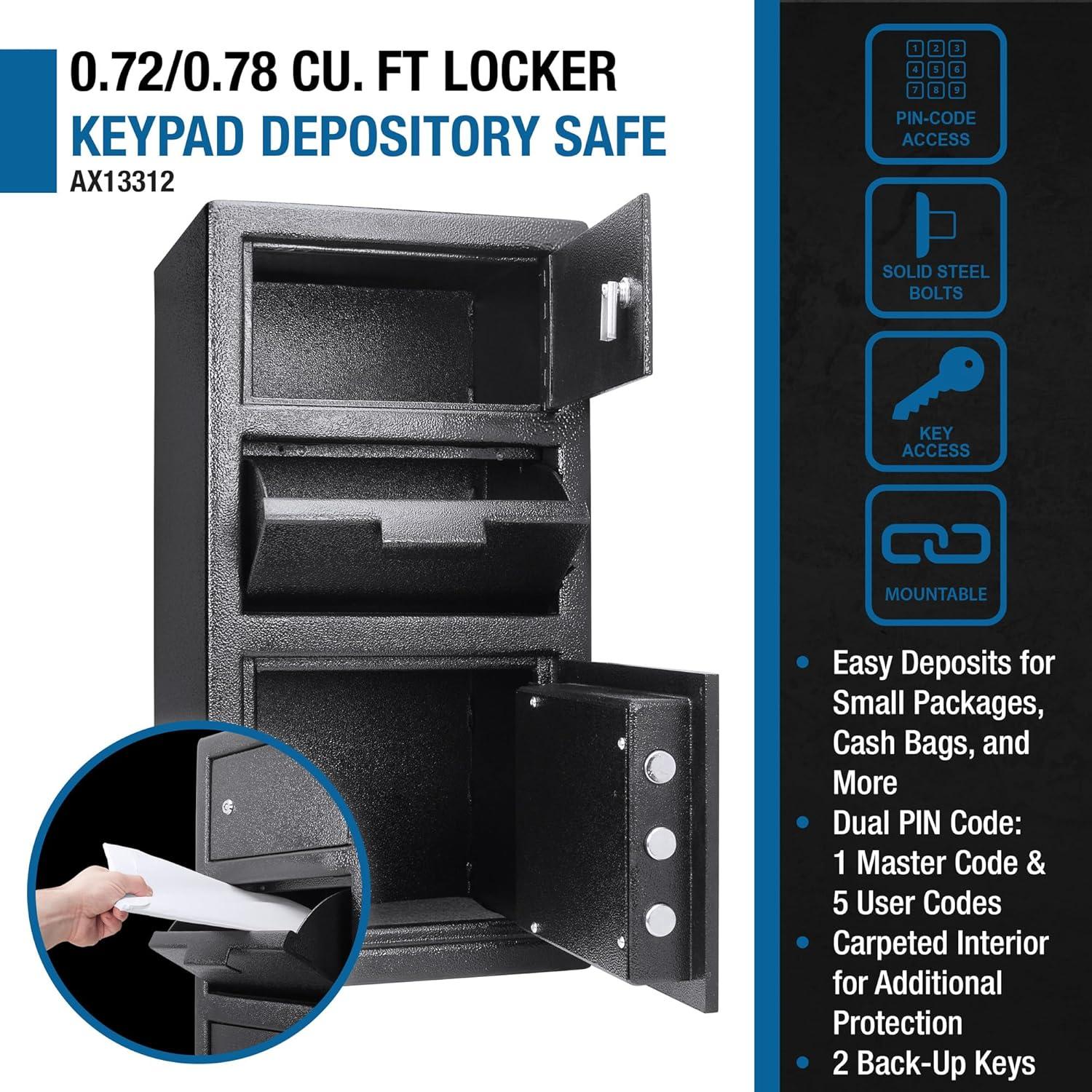 0.72/0.78 CUBIC FT LOCKER KEYPAD DEPOSITORY SAFE