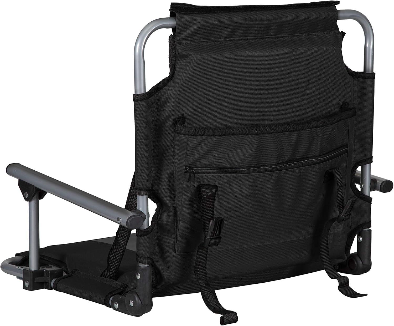 Stansport Folding Stadium Seat With Arms Black/Ten