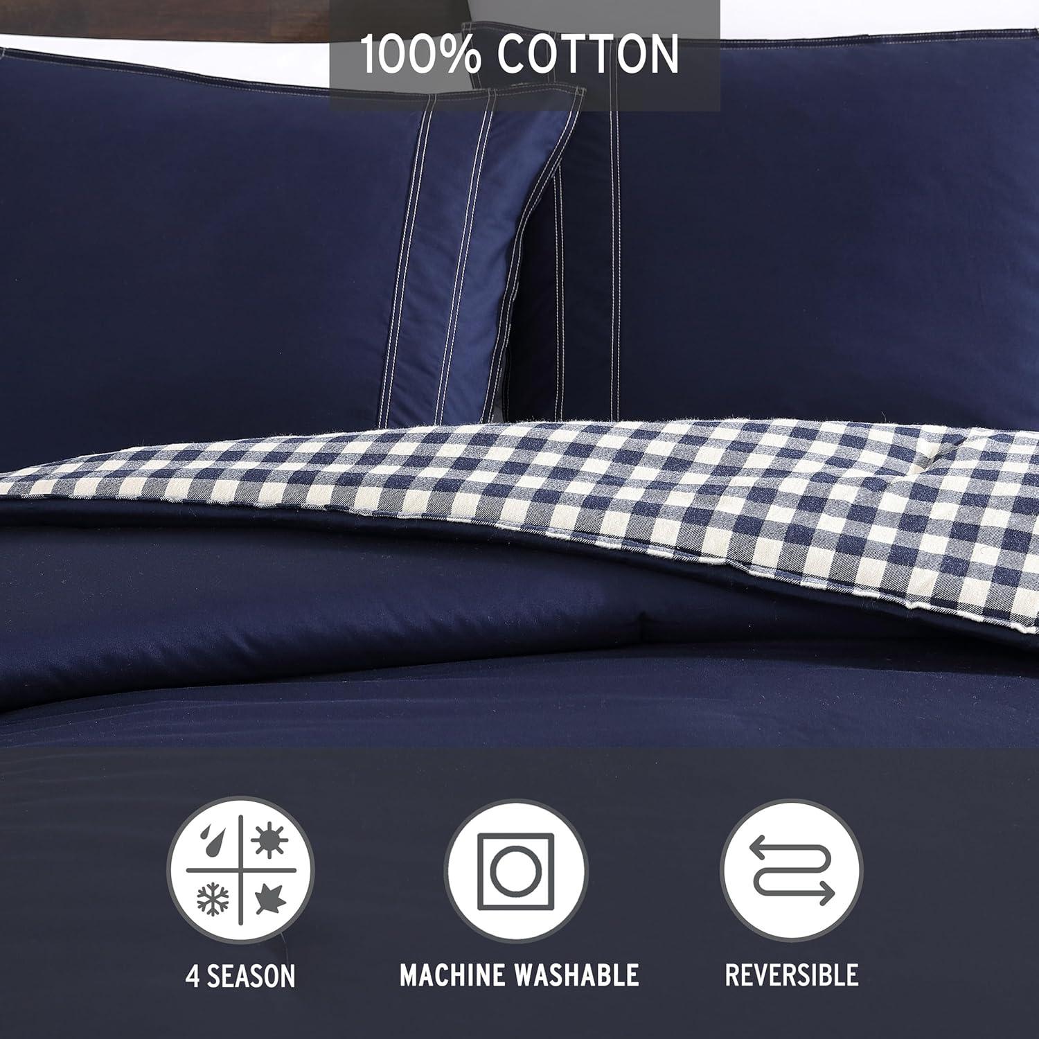 Eddie Bauer Eddie Bauer Kingston Navy Cotton Reversible Comforter Set