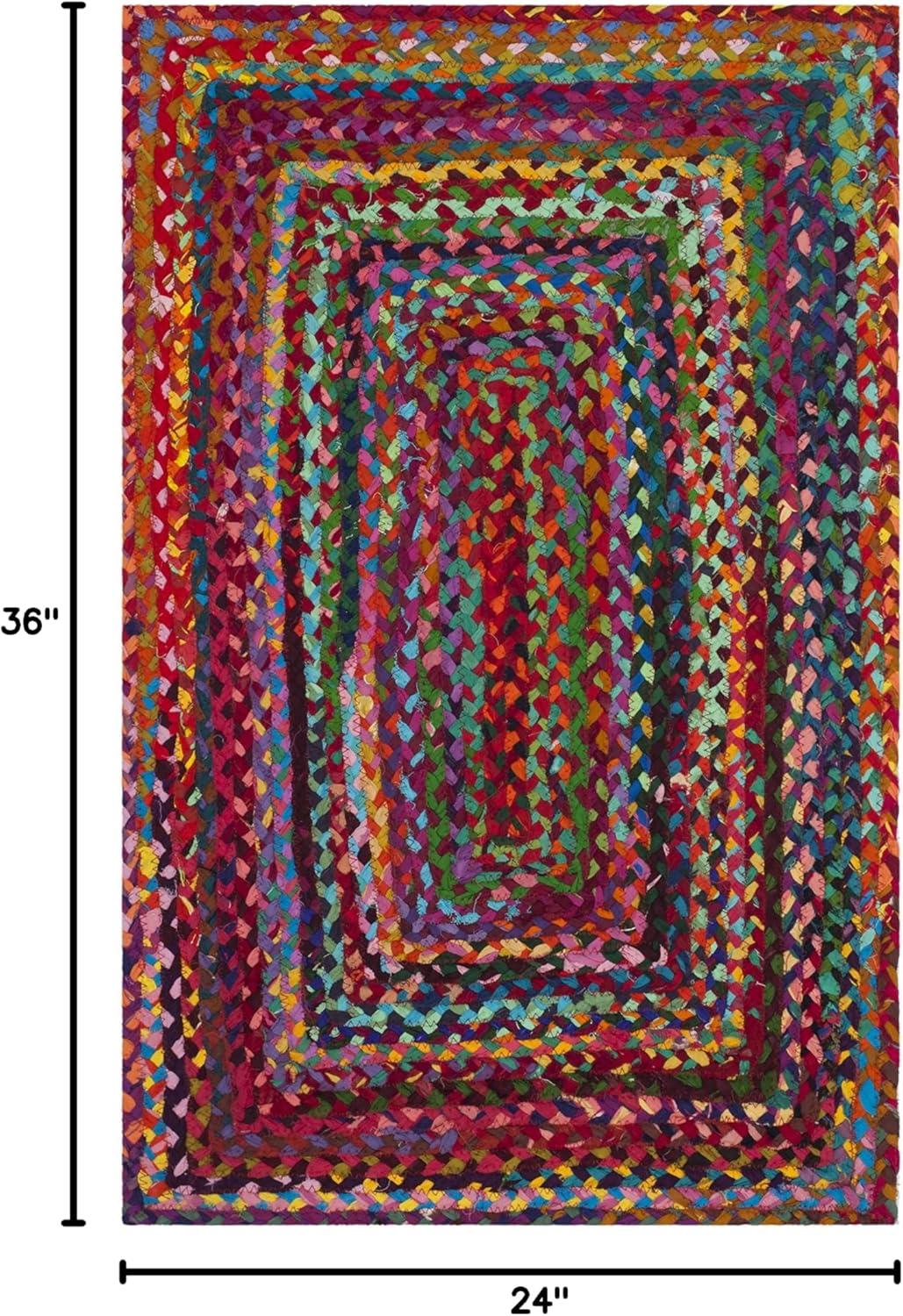 Braided BRD210 Hand Woven Accent Rug - Red/Multi - 2'x3' - Safavieh.
