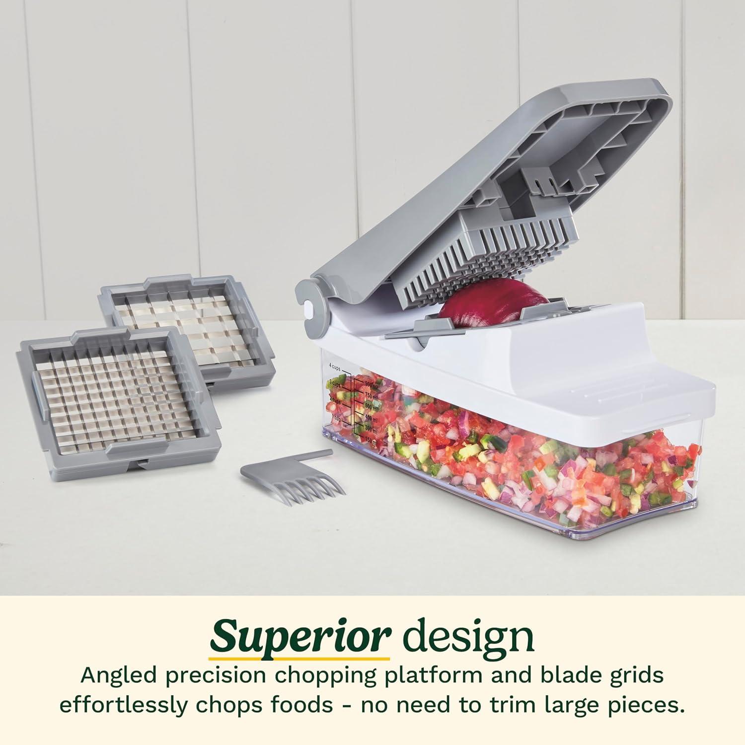 Cuisinart Fruit and Vegetable Box Chopper: Manual Food Chopper with Stainless Steel Blades, Nonslip Base, Dishwasher-Safe