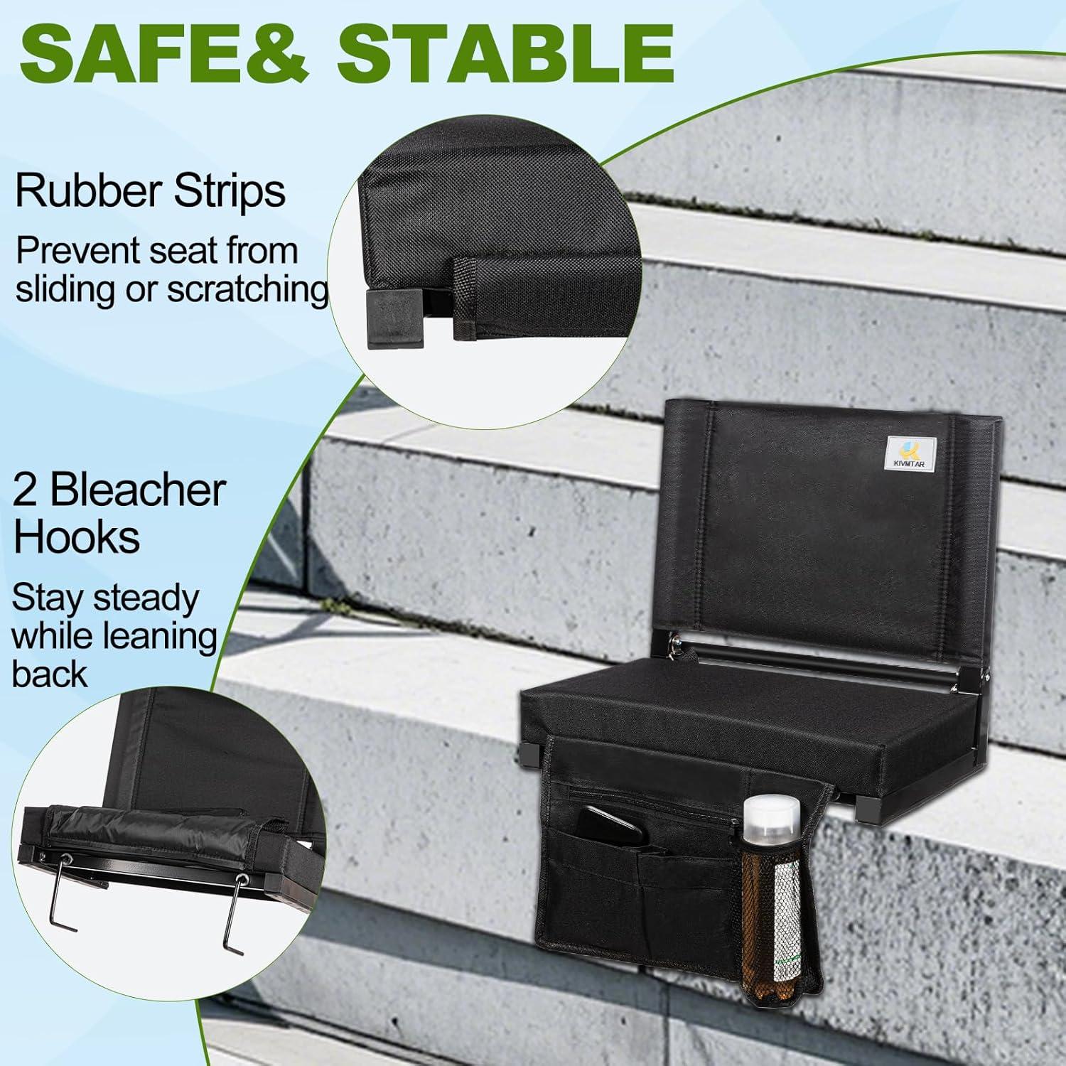 Skywalker Sports Foldable and Portable Stadium Seat, Cushion for Bleachers, Back Support