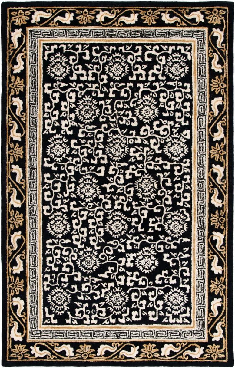 Antiquity AT860 Hand Tufted Indoor Area Rug - Black/Ivory - 8'x10' - Safavieh