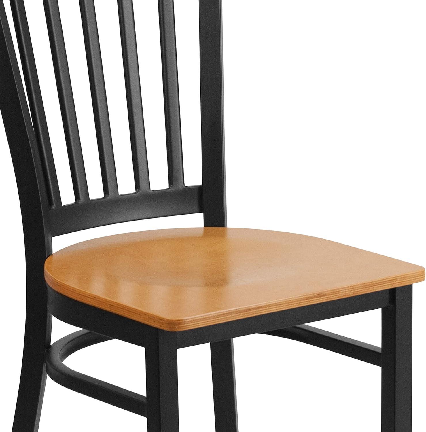 Flash Furniture Black Vertical Back Metal Restaurant Chair