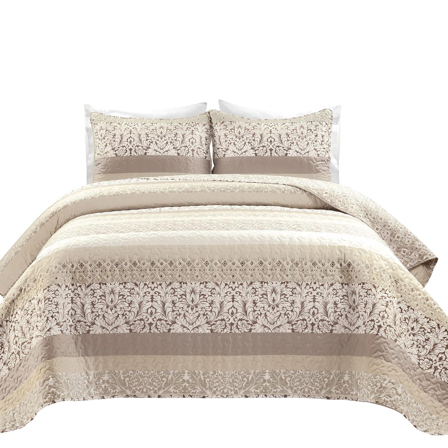 Lush Decor Boho Stripe Reversible Coverlet Set