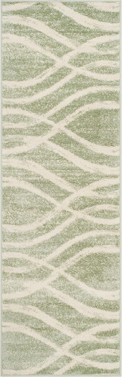 Adirondack ADR125 Machine Made Indoor Area Rug - Sage/Cream - 4'x4' - Safavieh