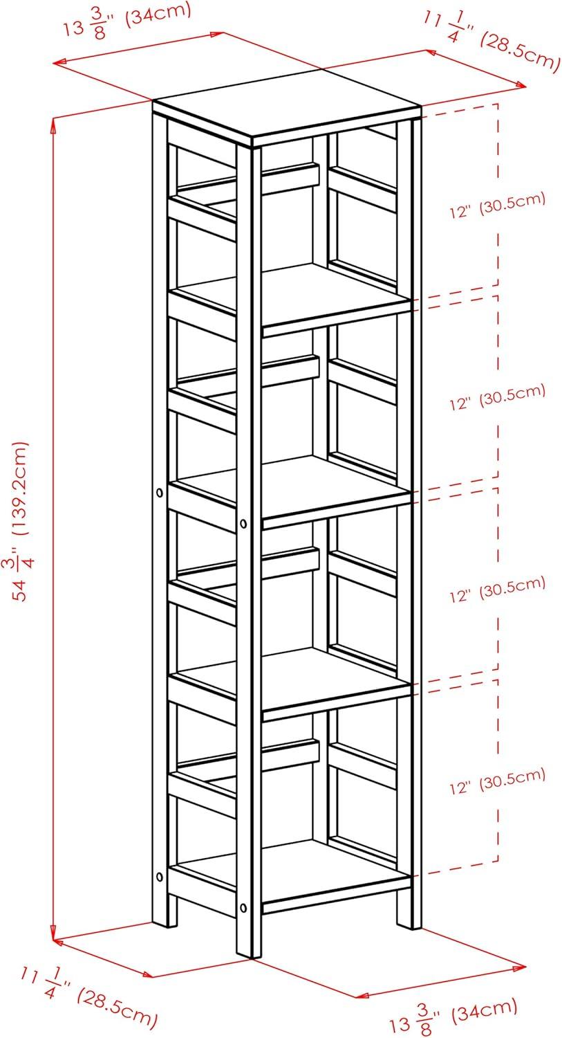 55" 4 Section Narrow Bookshelf Espresso - Winsome