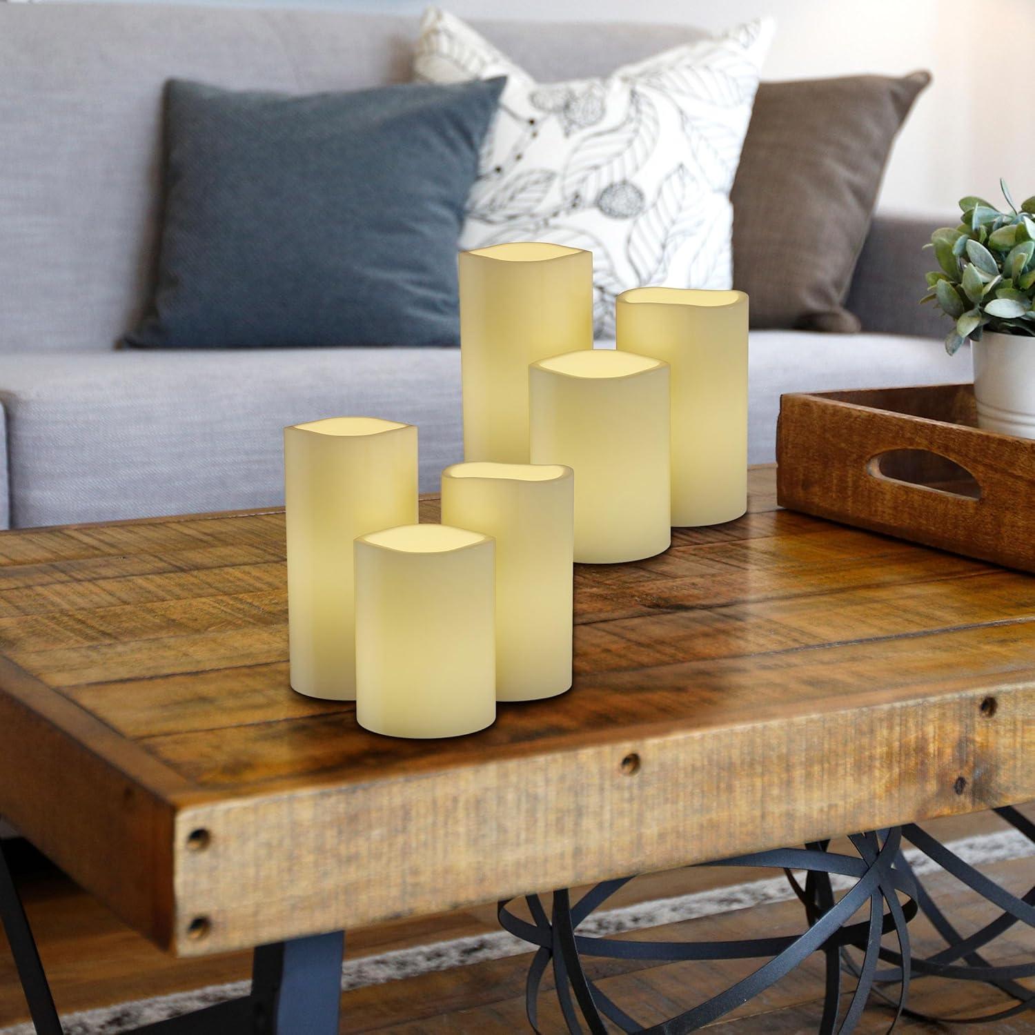 Flameless LED Candles – 6-Piece Remote Controlled Flameless Candle Set for Home, Wedding, Bridal Shower, and Christmas decor by Lavish Home