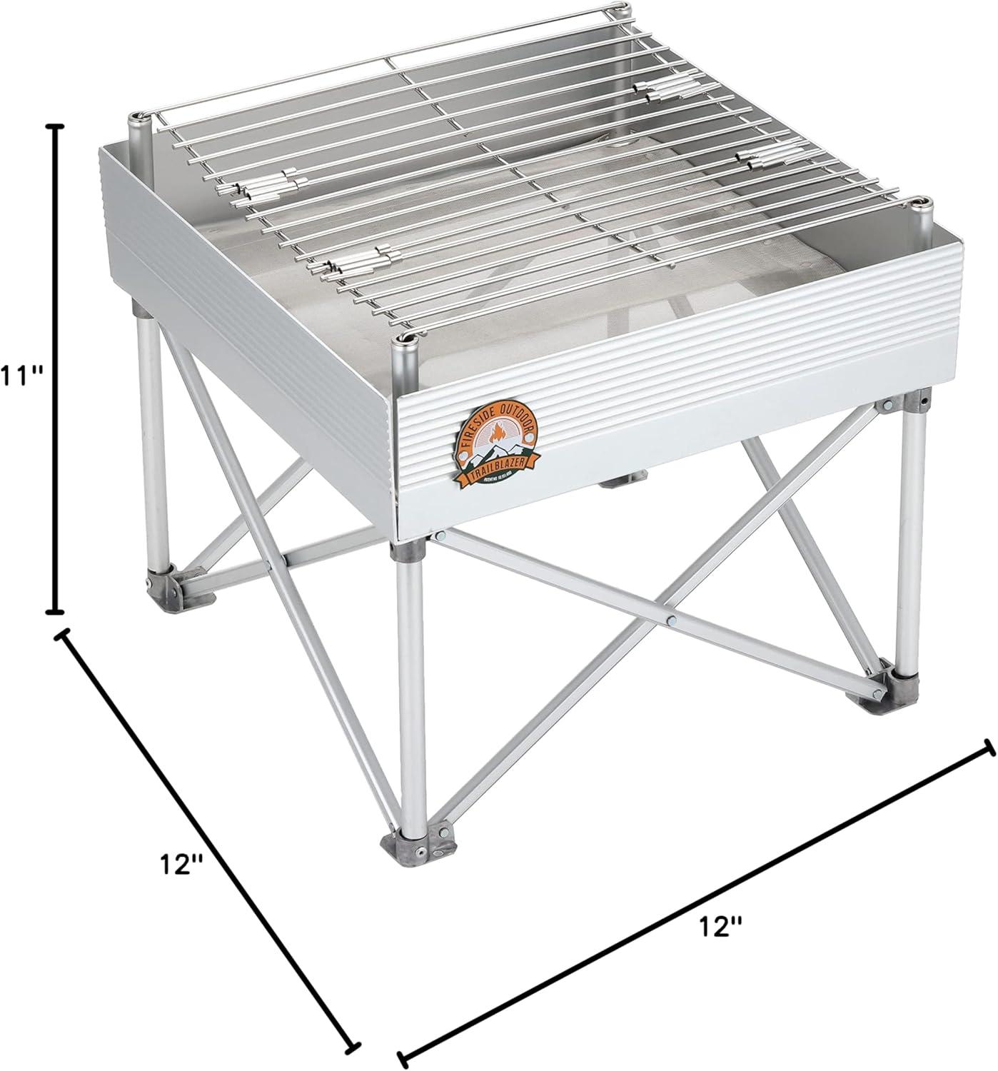 Compact Stainless Steel Portable Fire Pit and Grill