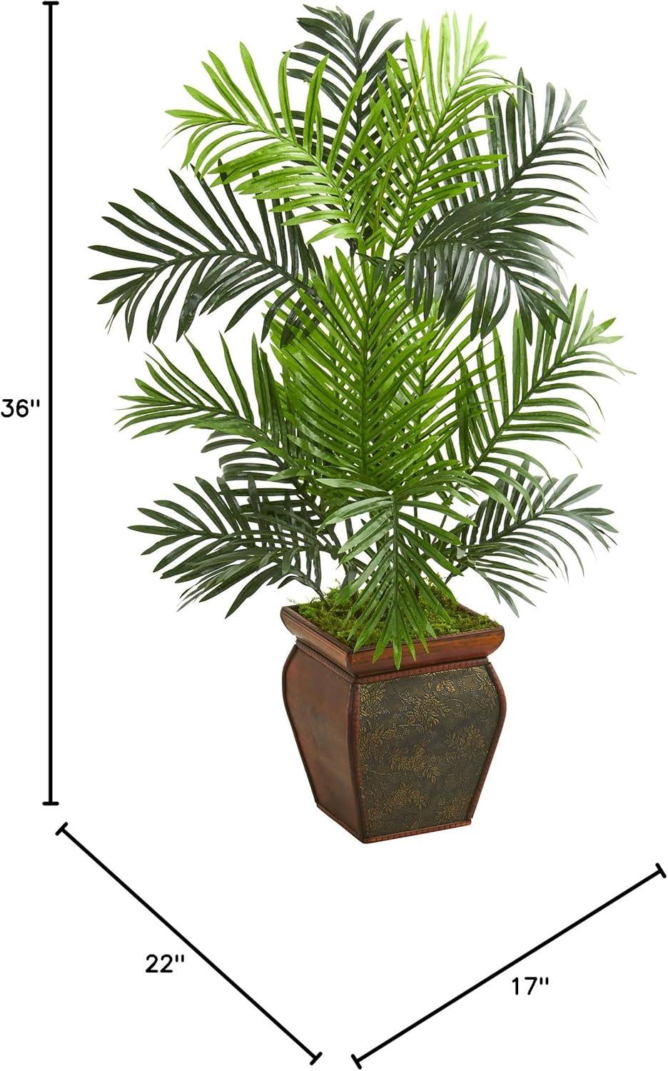 Nearly Natural 3-ft Paradise Palm Artificial Tree in Decorative Planter