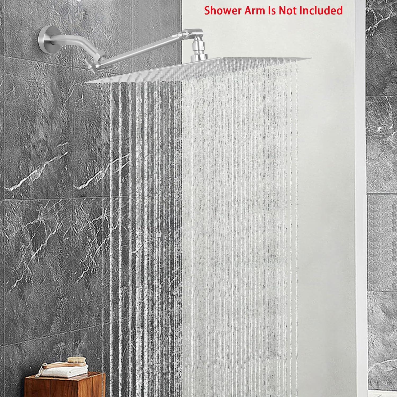 10-Inch Brushed Nickel Square Rainfall Shower Head