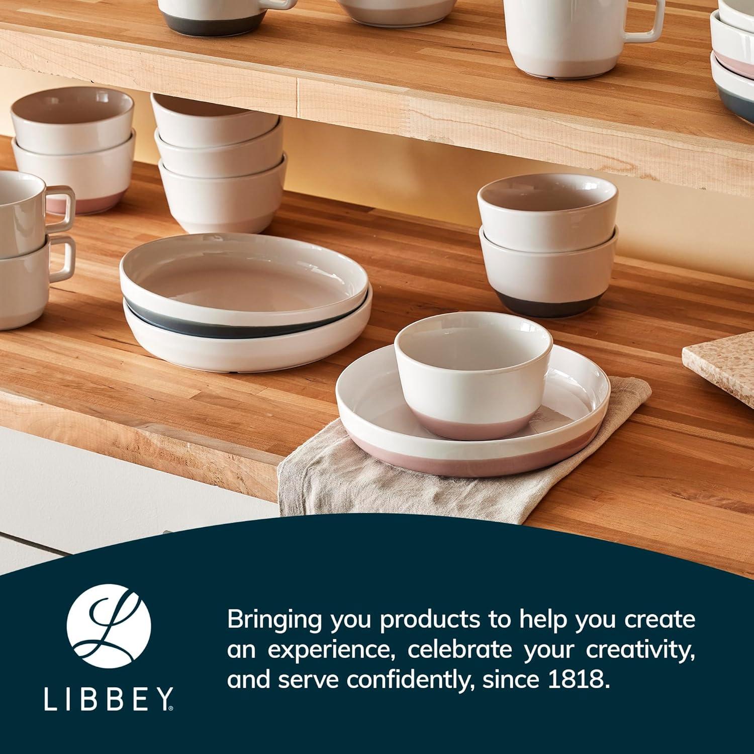 Austin Libbey 28-Ounce Porcelain Soup Salad Bowl, Set Of 4