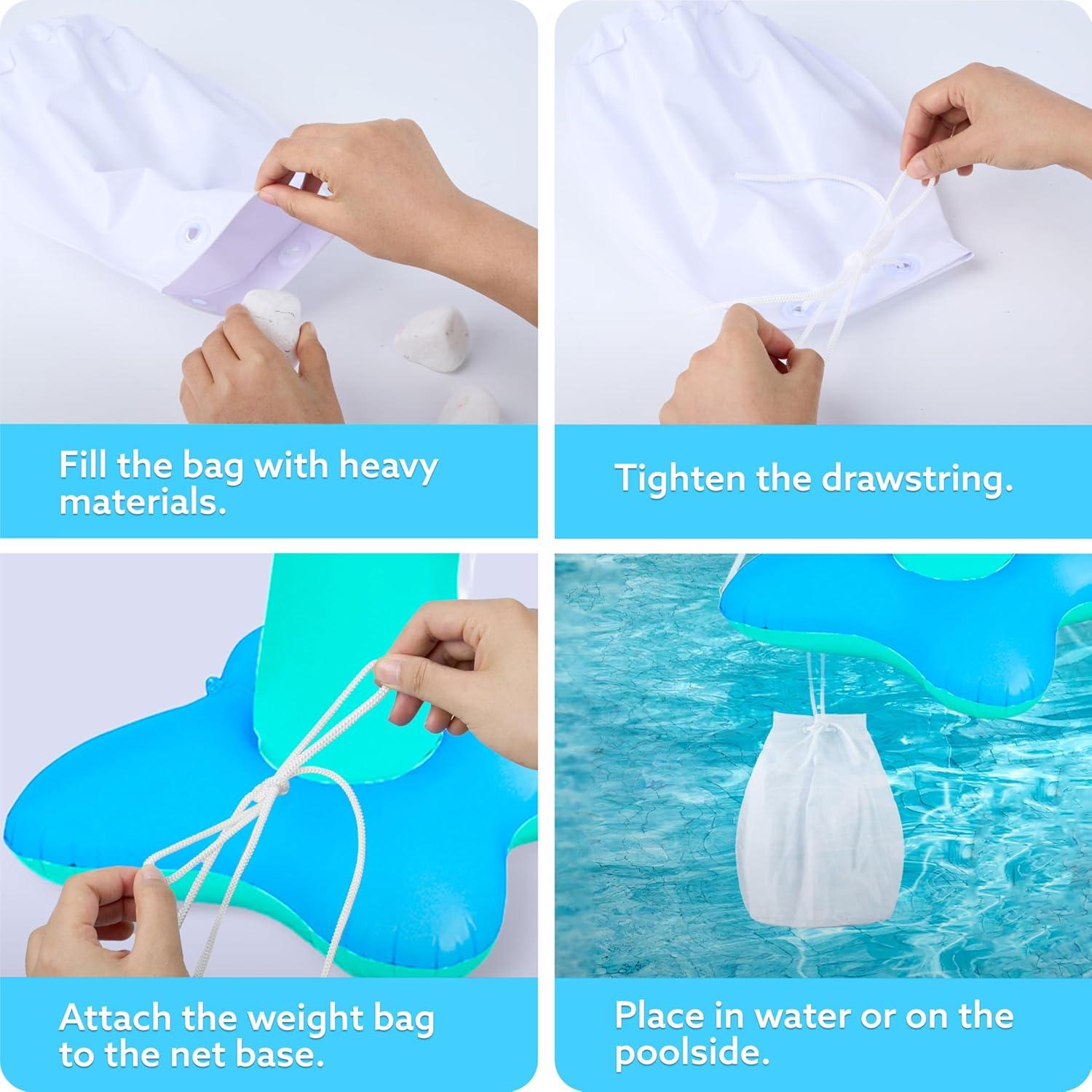 Phantoscope Floating Swimming Game Toy For Kids And Adults, Summer Floaties, Volleyball Court (105”X28”X35”)|Basketball (27”X23”X27”),L-Blue