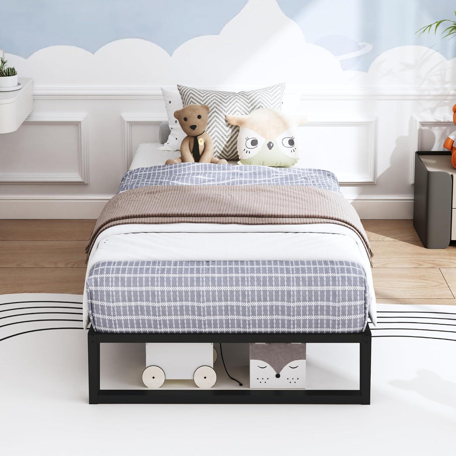 Whizmax 14 Inch King Bed Frame No Box Spring NeededHeavy Duty Metal Platform Bed Frame with Sturdy Steel Slats, Noise Free, Easy Assembly, Black