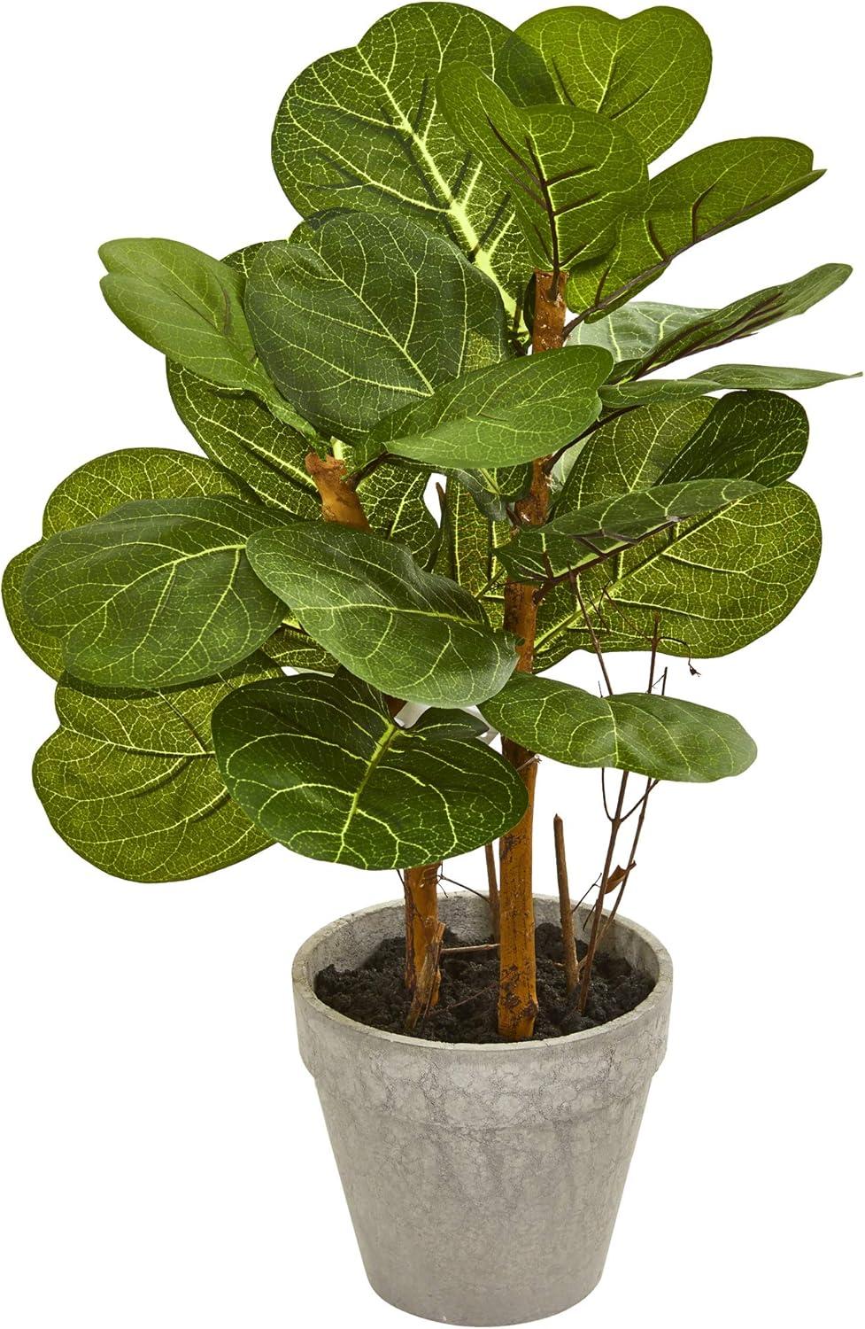 Gracie Oaks 22'' Faux Fiddle Leaf Fig Plant in Planter