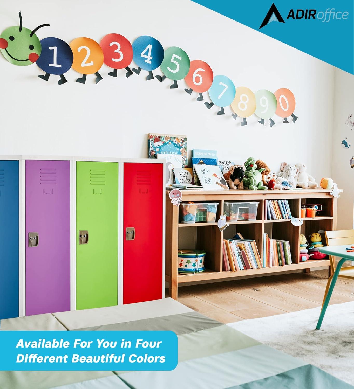 Red and Off-White Steel Freestanding Locker with Adjustable Shelving