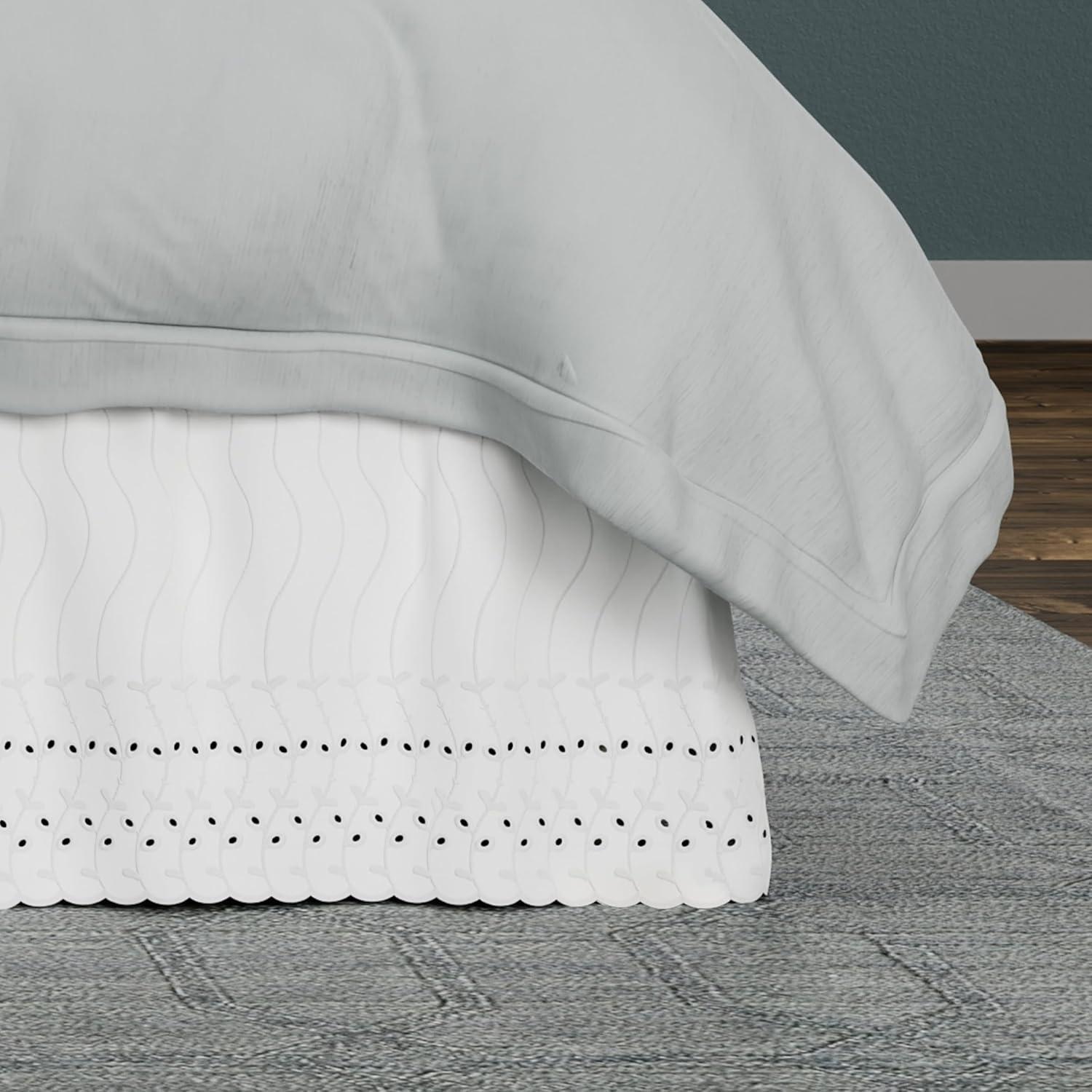 Fresh Ideas  Fresh Ideas Ruffled Eyelet Bed Skirt, 14" Drop Length & Reviews | Wayfair