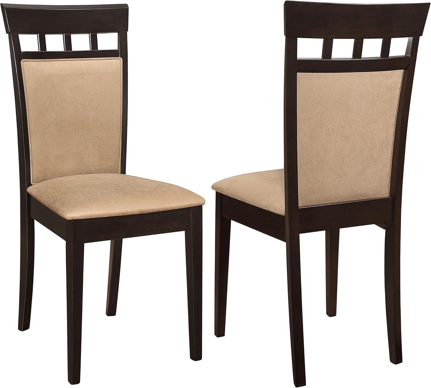 Coaster Gabriel Upholstered Microfiber Dining Chairs in Tan