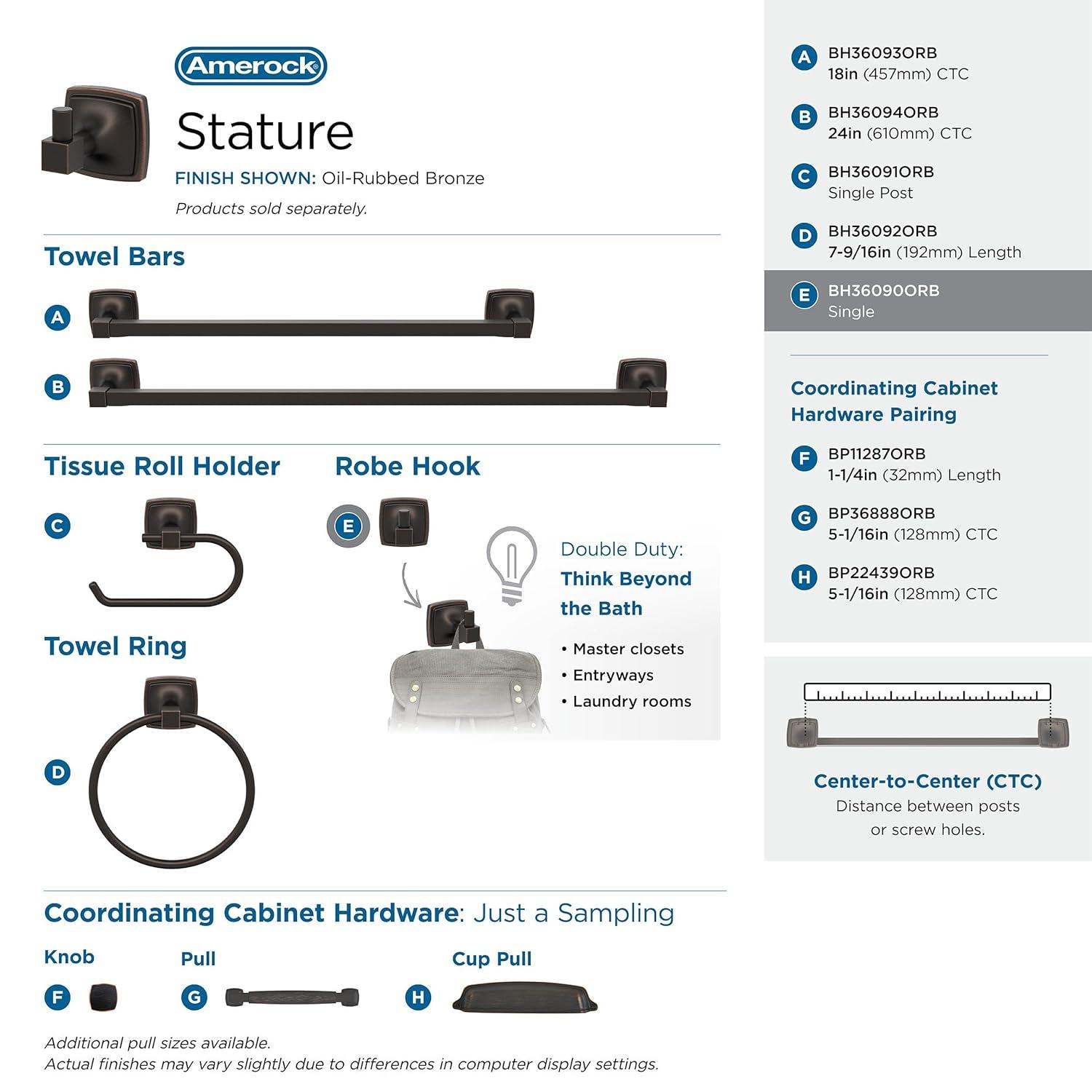 Stature Wall Mounted Robe Hook