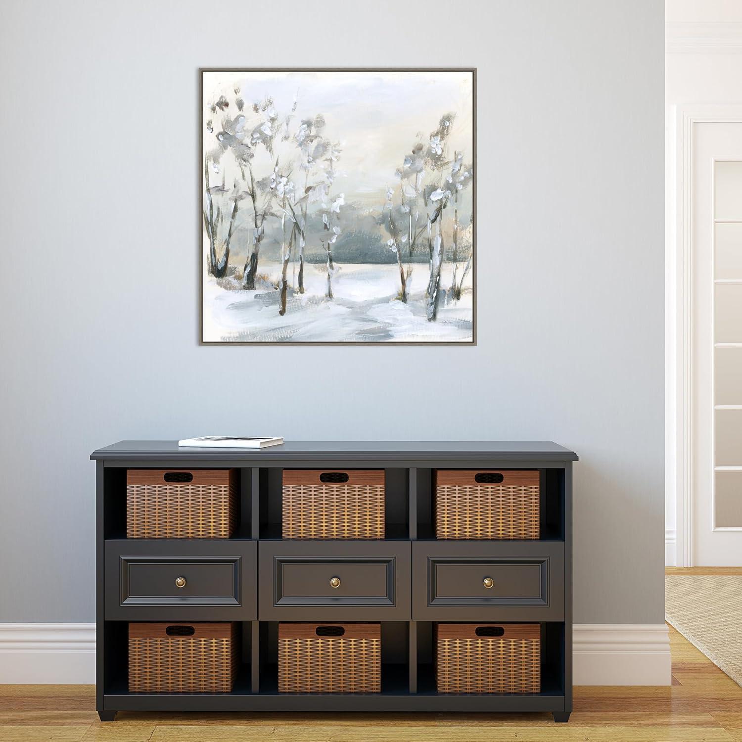 Amanti Art Snowy Winter Trees by Katrina Pete Canvas Wall Art Print Framed 30-in. x 30-in.