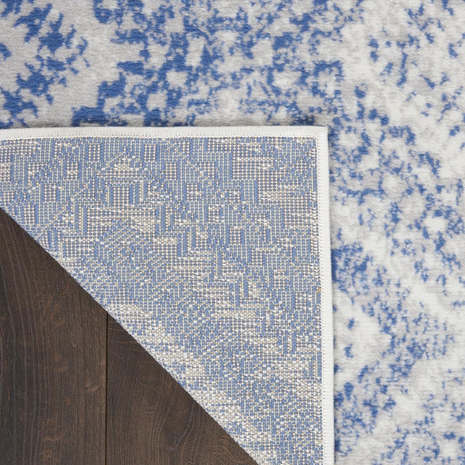 Nourison Whimsicle Boho Farmhouse Ivory Blue 2' x 6' Area Rug, (6' Runner)
