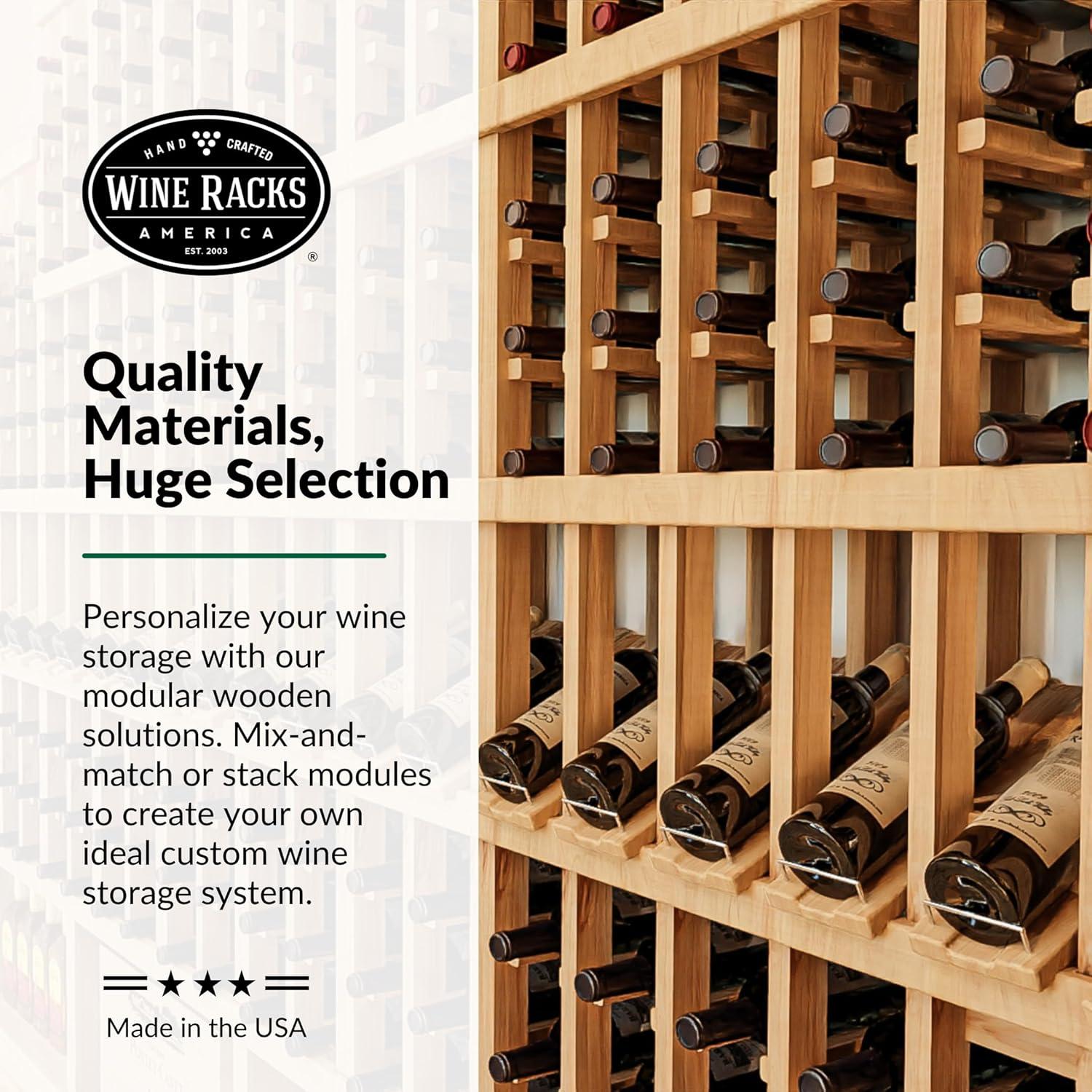 Natural Unstained Redwood 48-Bottle Table Top Wine Rack