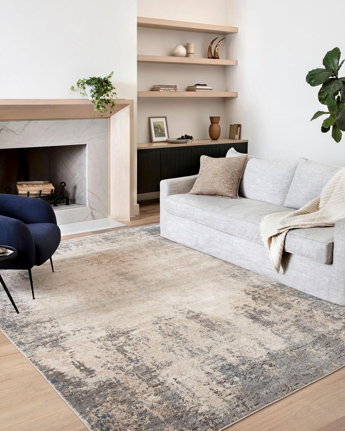 Loloi II Teagan Abstract Ivory / Mist Area Rug