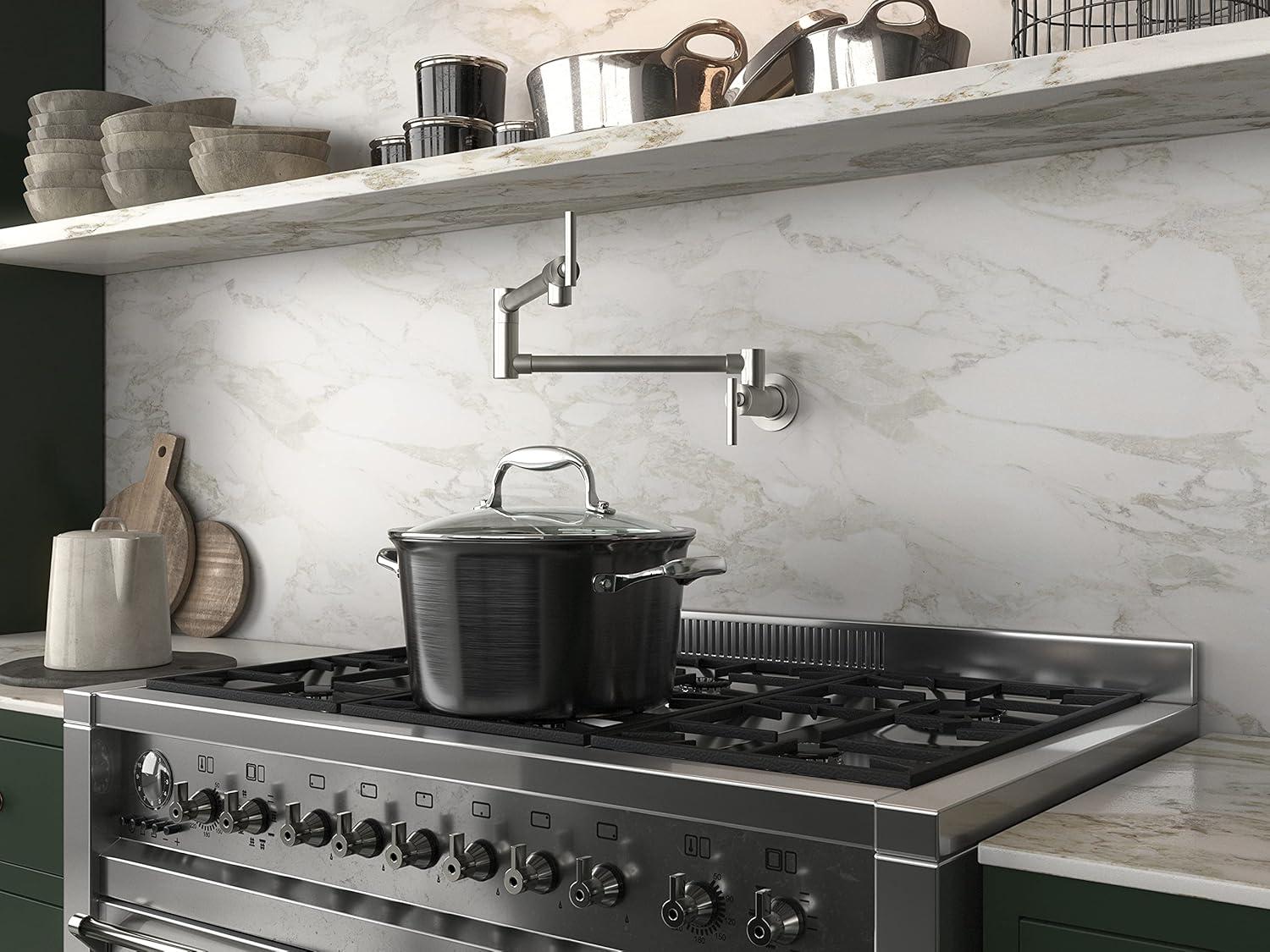 ANZZI ANZZI Braccia Series 24" Wall Mounted Pot Filler With Accessories KF-AZ258BN