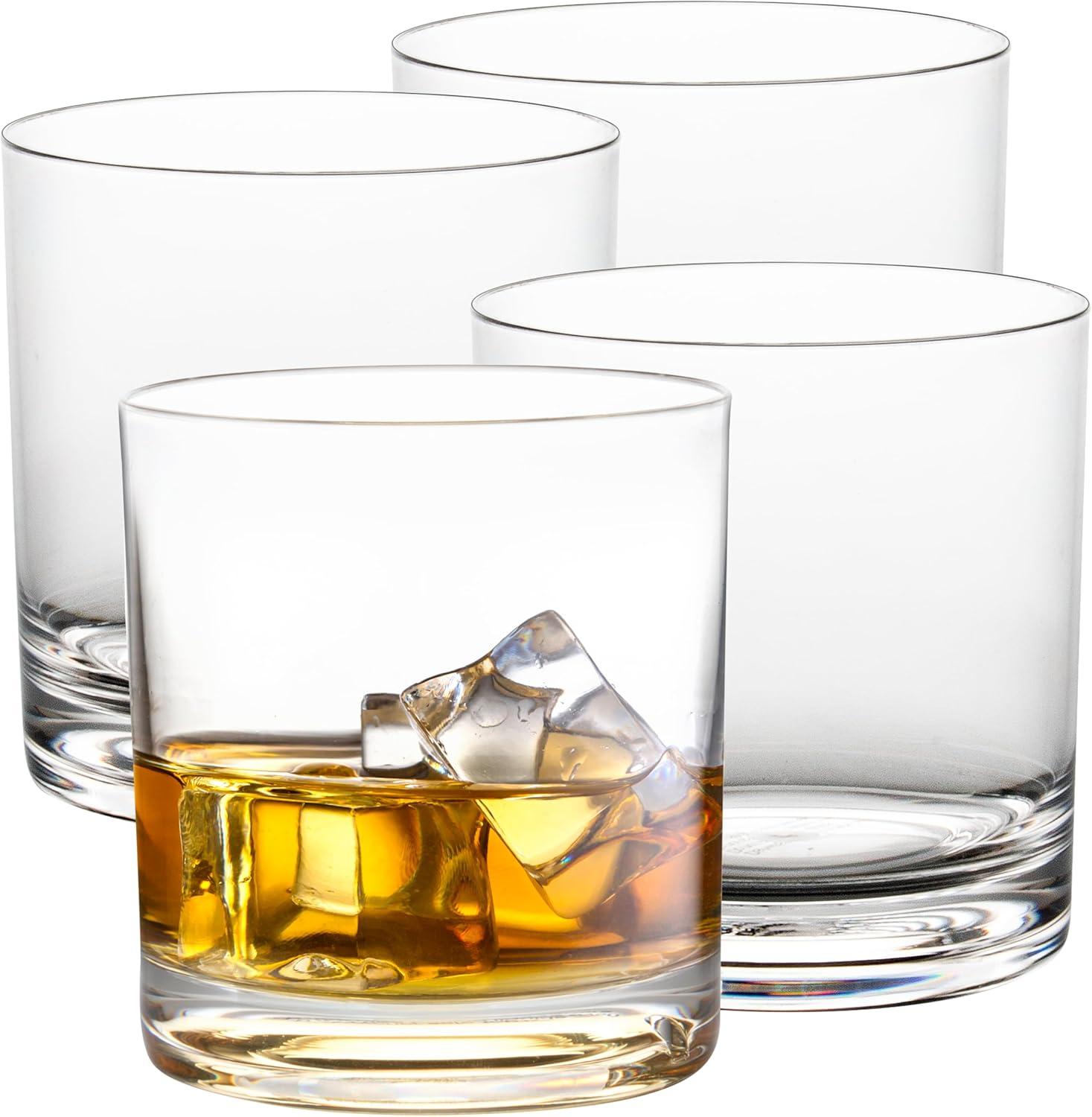 Unbreakable Whiskey Glasses, 12oz -100% Tritan - Shatterproof, Reusable, Dishwasher Safe - Premium Whisky Scotch Glassware (Set of 4)- Indoor Outdoor Drinkware - Great Holiday and Wedding Gift