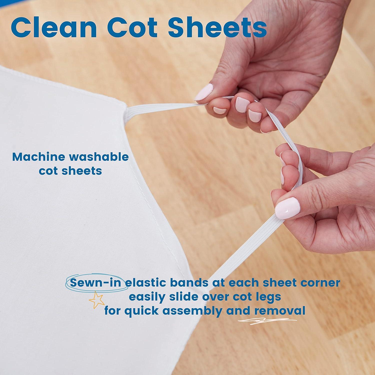 ECR4Kids ECR4Kids Cot Sheet, Toddler Size, Rest Time Accessories, White, 12-Pack (Set of 12)