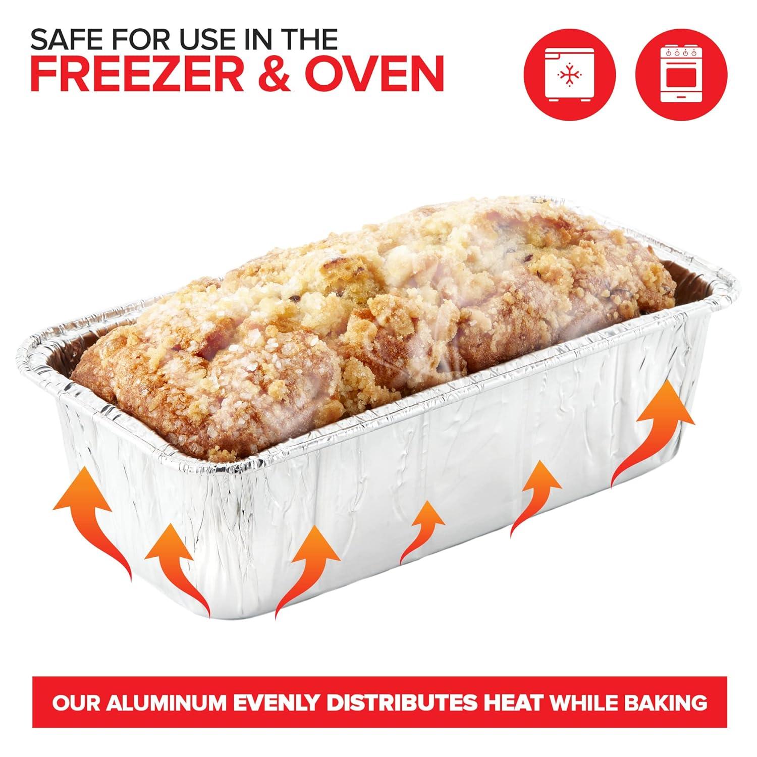Aluminum Pans Bread Loaf Pans (30 Pack) 8x4 Aluminum Loaf Pan - 2 Lb Bread Tins, Standard Size, Compatible with Roadpro 12 Volt Portable Stove - Perfect for Baking Cakes, Bread, Meatloaf, Lasagna