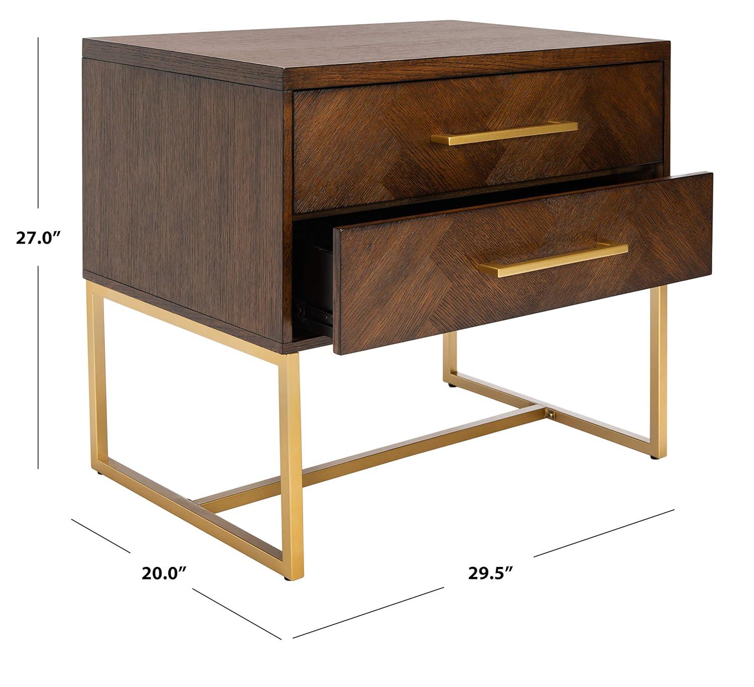 Estelle Nightstand - FOX6262 - Walnut - Safavieh Couture