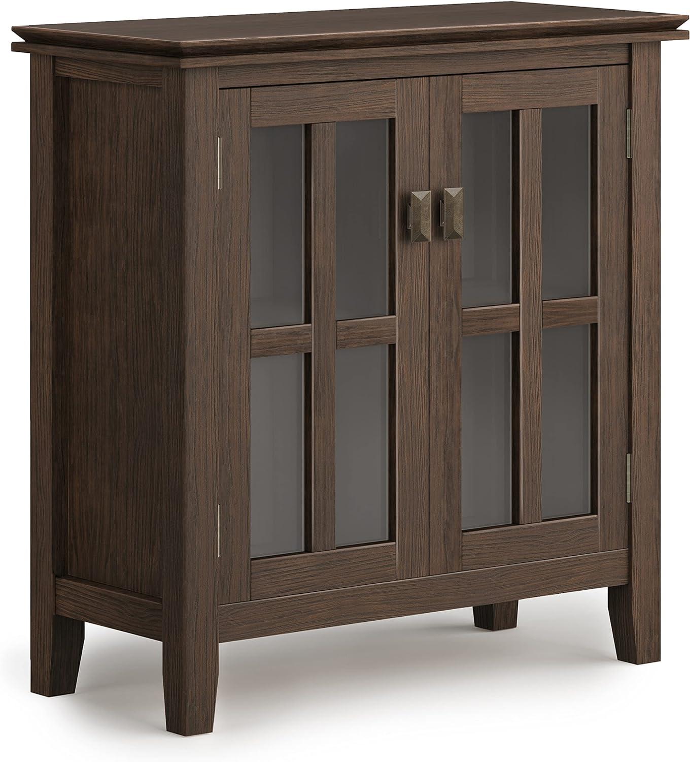 Artisan SOLID WOOD 30" Wide Contemporary Low Storage Cabinet in Farmhouse Brown