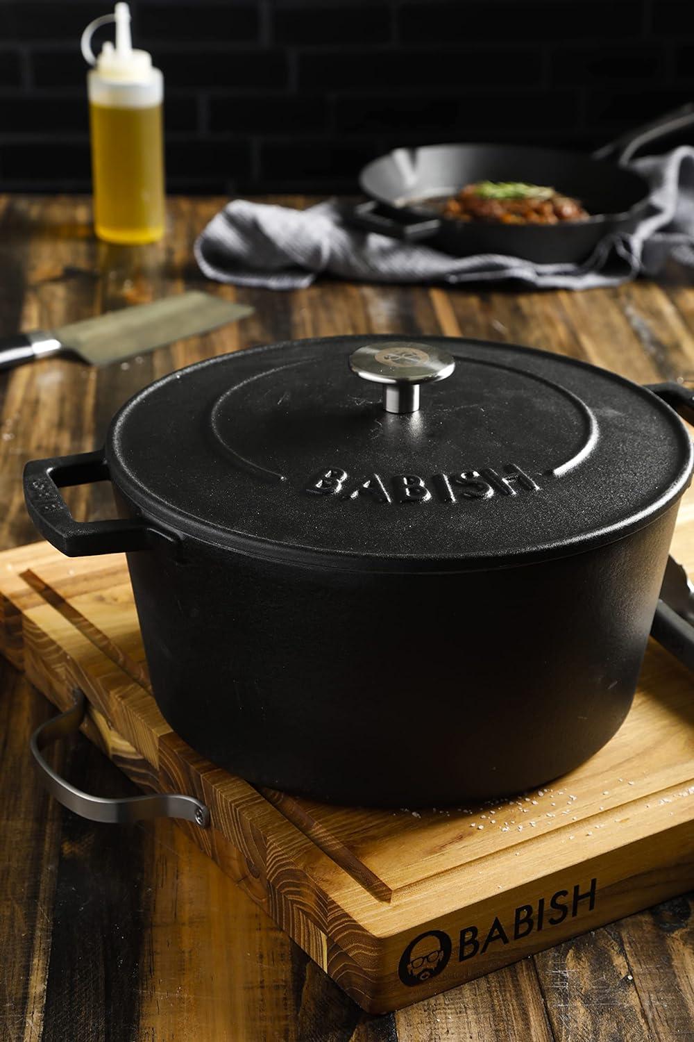 Matte Black 6-Quart Enameled Cast Iron Dutch Oven with Lid