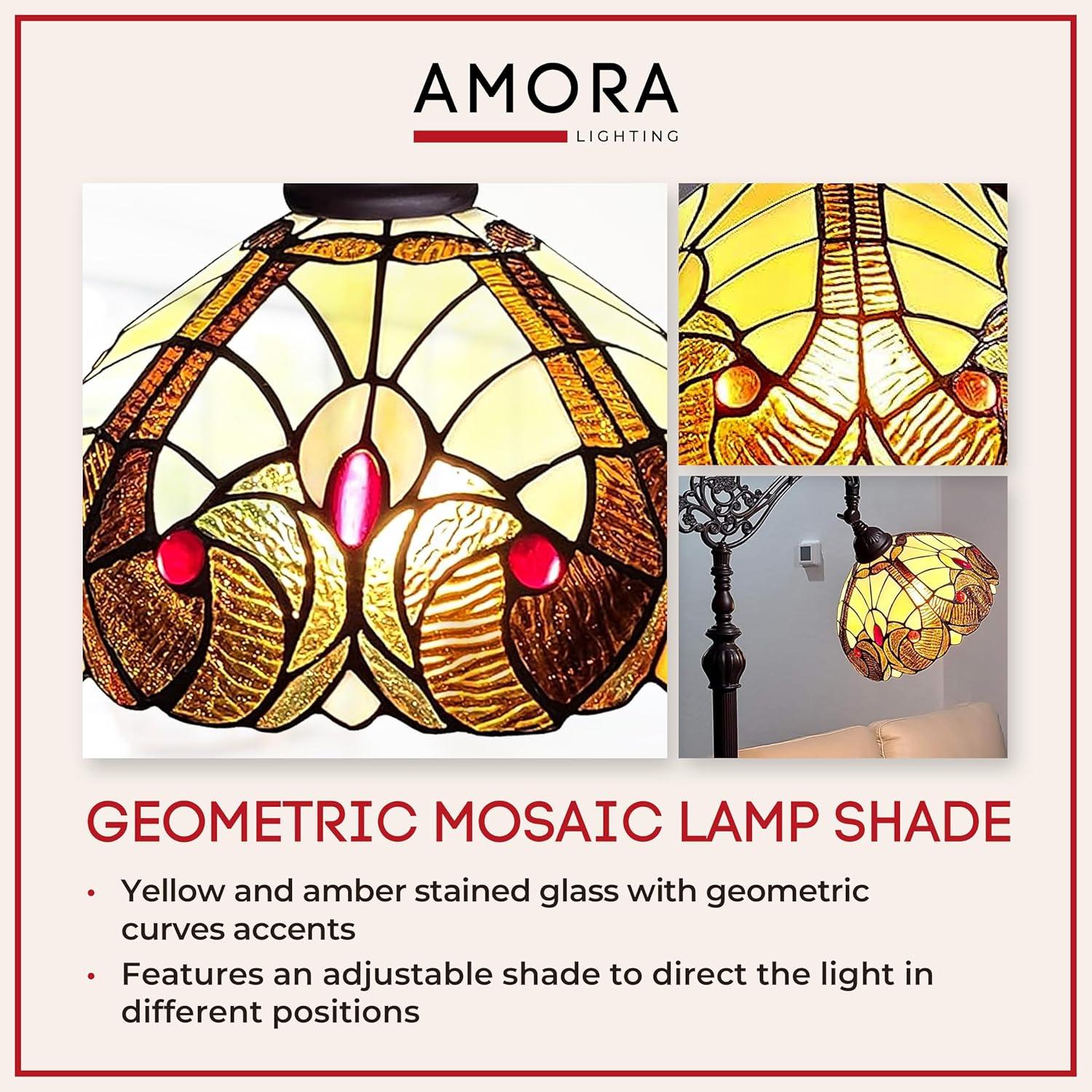 Amora Lighting  Tiffany Style Geometric Reading Lamp