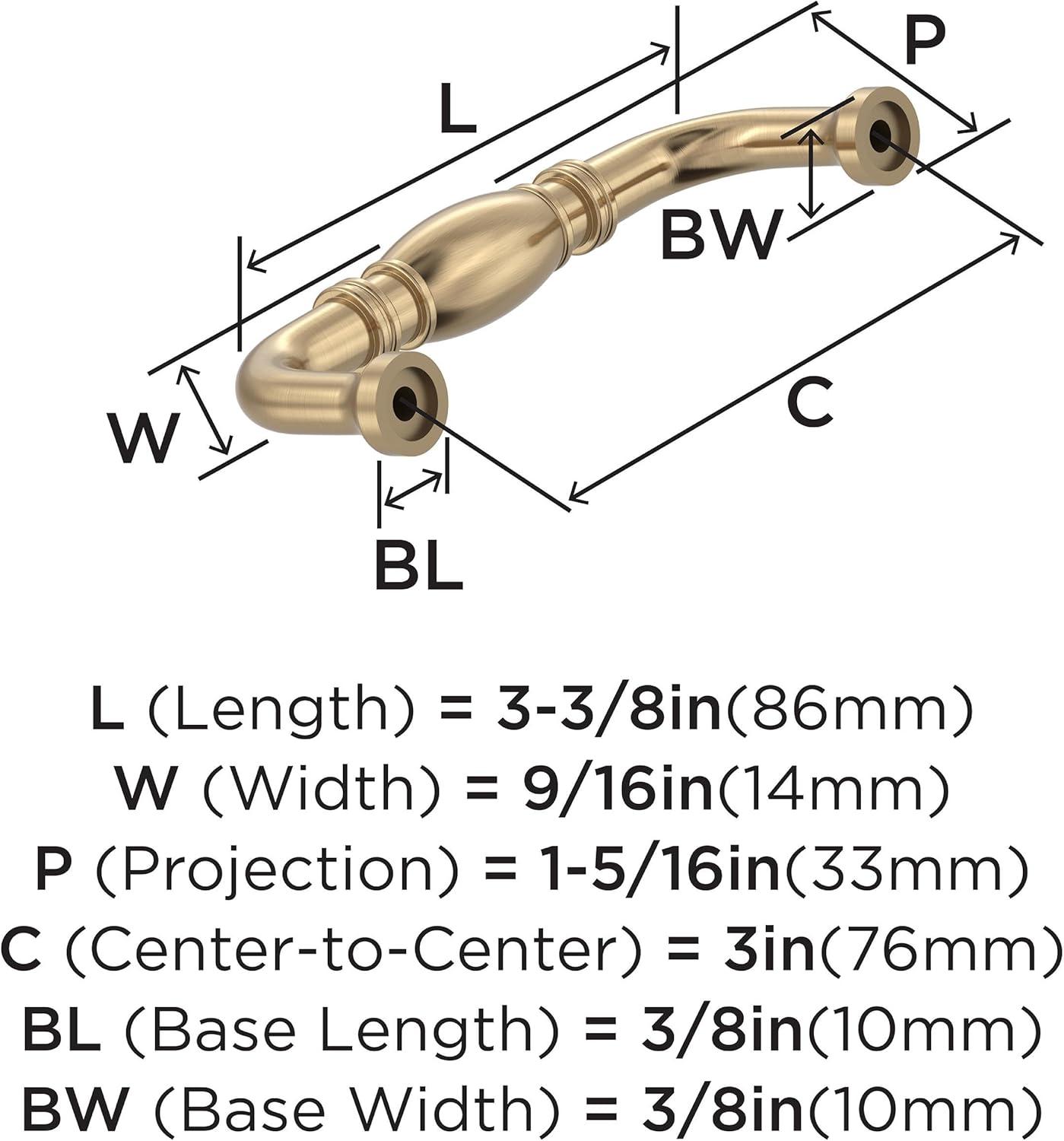 Granby 3 inch (76mm) Center-to-Center Champagne Bronze Cabinet Pull