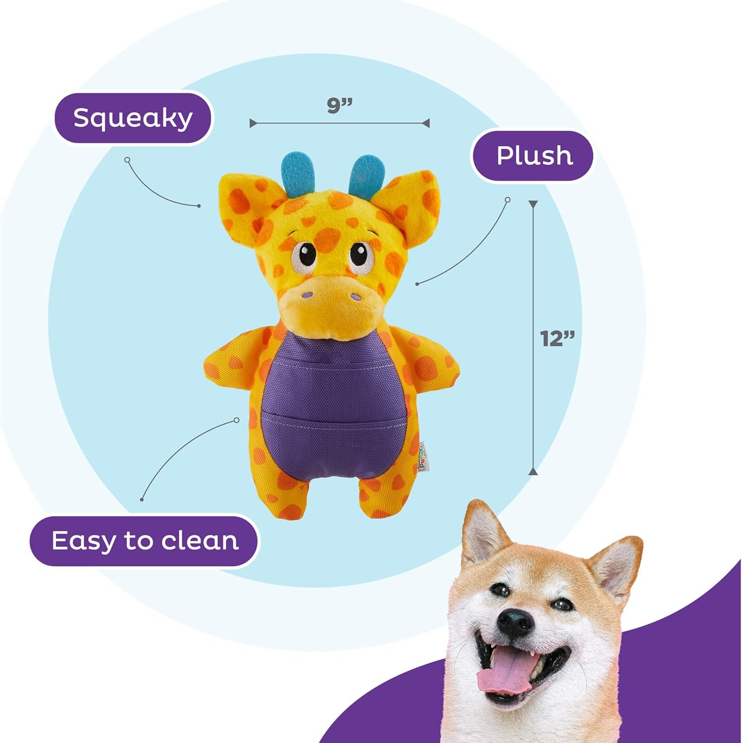 Kyjen  Outward Hound Nina Ottosson Puzzle Palz Interactive Plush Giraffe Dog Toy, Yellow