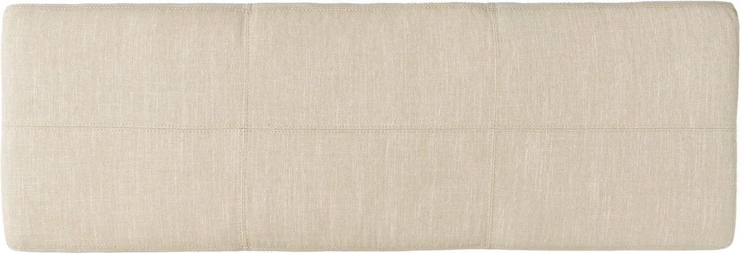 Sarelia Light Beige Fabric Storage Ottoman Bench