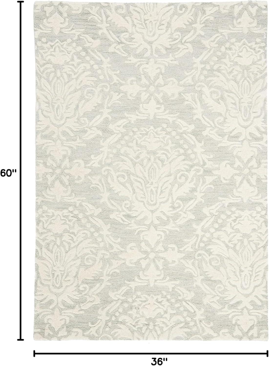 Blossom BLM107 Hand Tufted Indoor Accent Rug - Sage/Ivory - 3'x5' - Safavieh