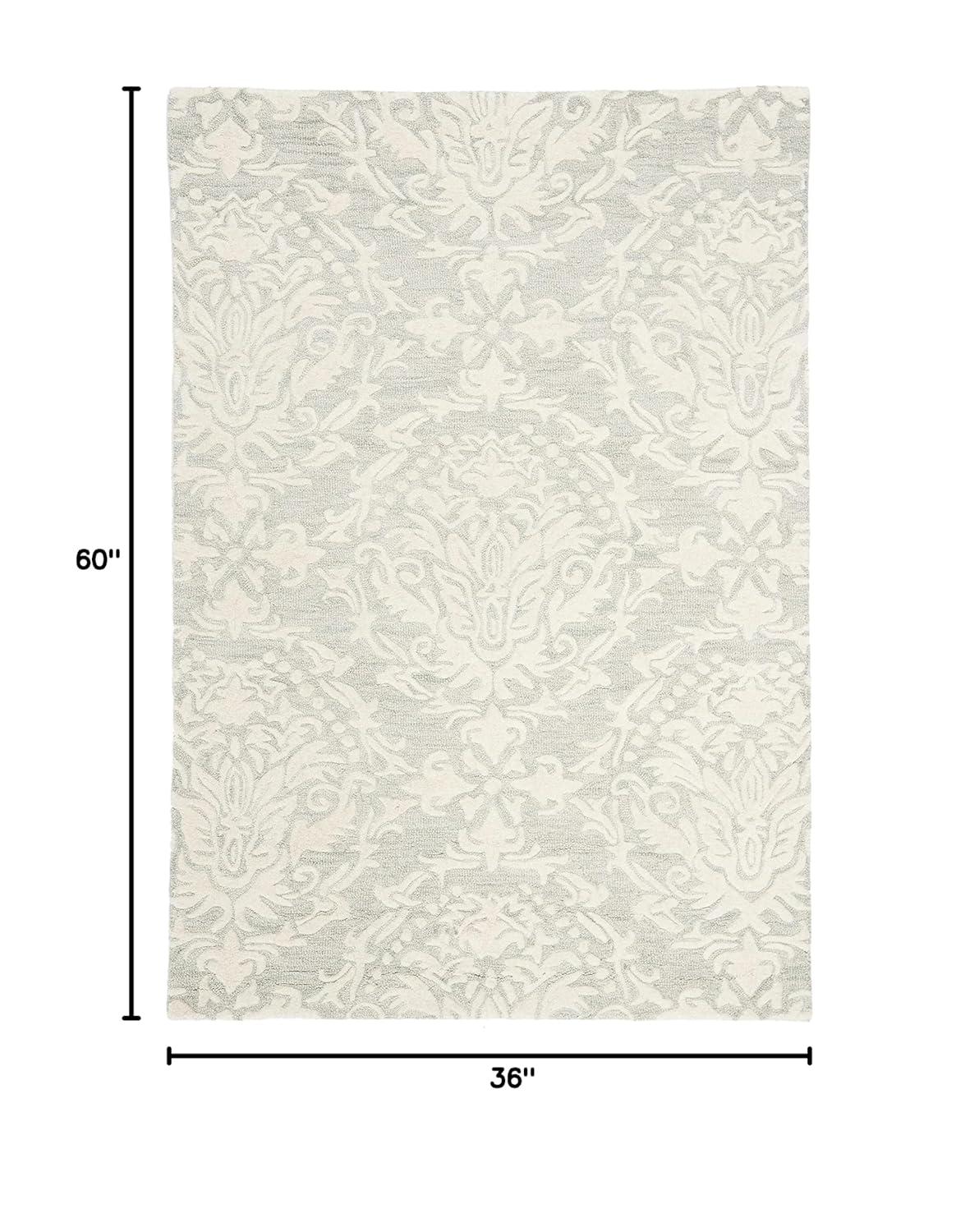 Blossom BLM107 Hand Tufted Indoor Accent Rug - Sage/Ivory - 3'x5' - Safavieh