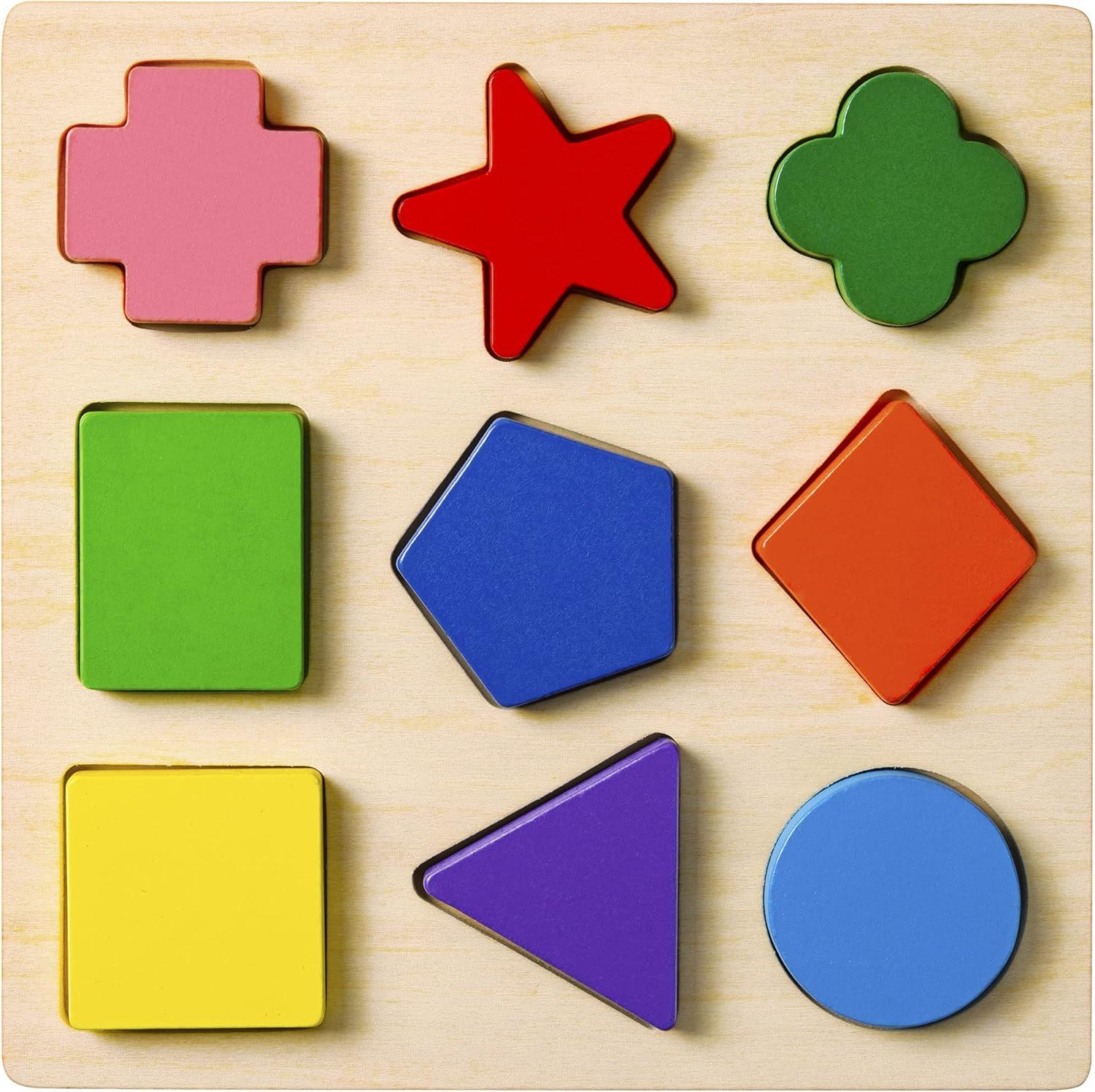 GYBBER&MUMU Preschool Colorful Wooden Shape Puzzle