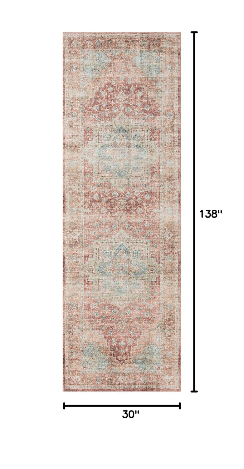 Loloi II Heidi Collection HEI-01 Terracotta / Aqua, Oriental Area Rug 2'-6" x 11'-6"