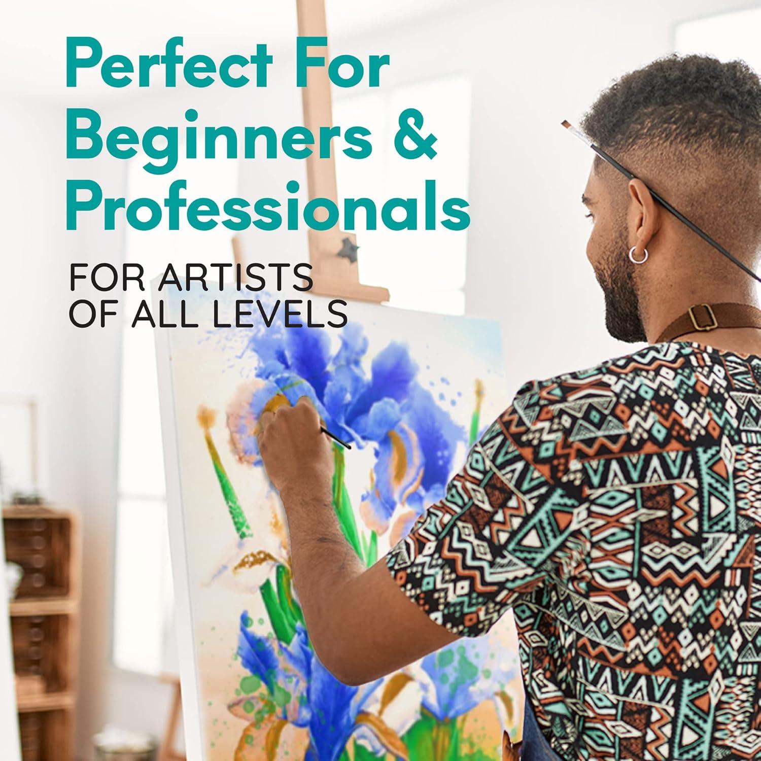 MozArt Essential Watercolor Paint Set, 24 Colors and Brush