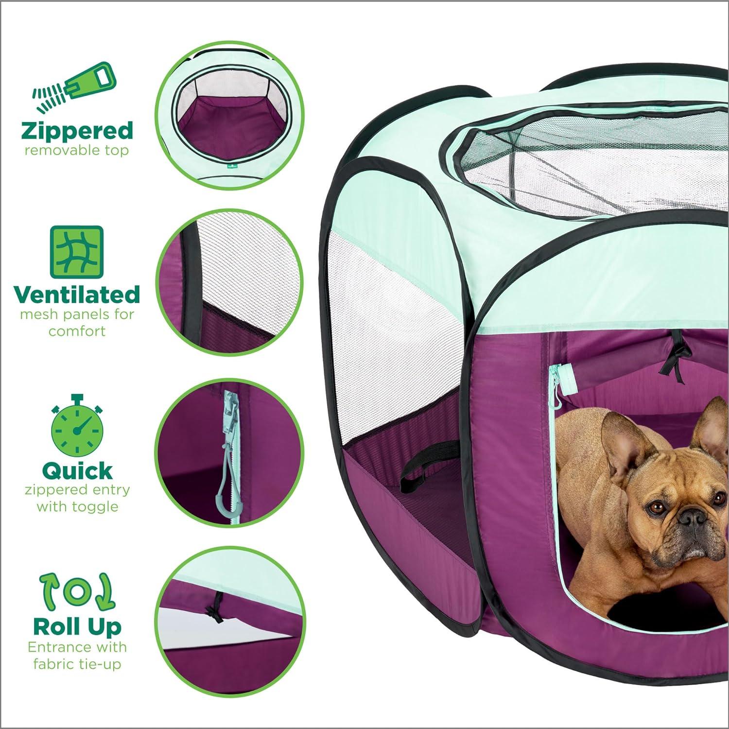 6 Panel Mesh Pet Playpen With Door