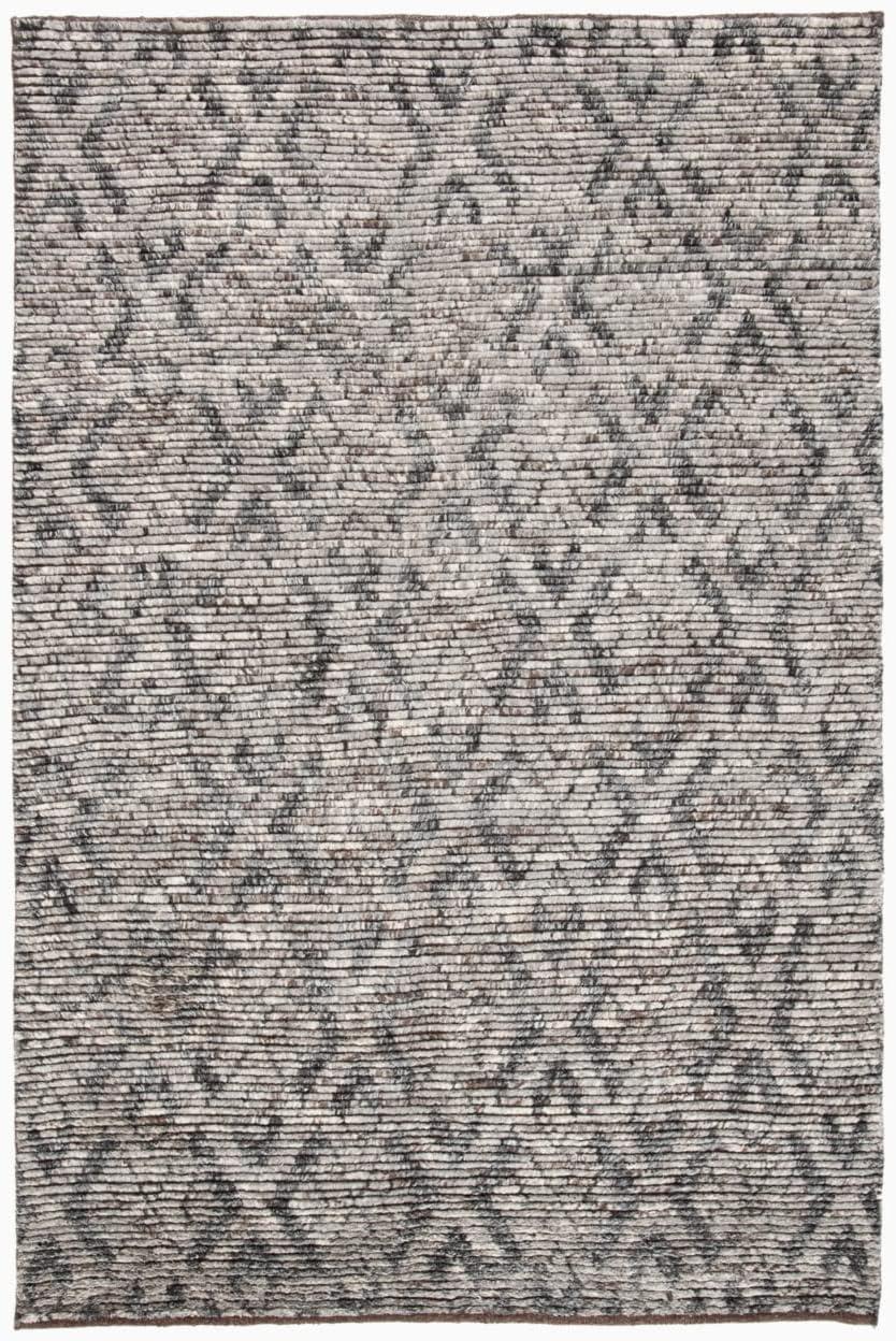 Gray Hand-Knotted Wool 4' x 6' Rectangular Rug