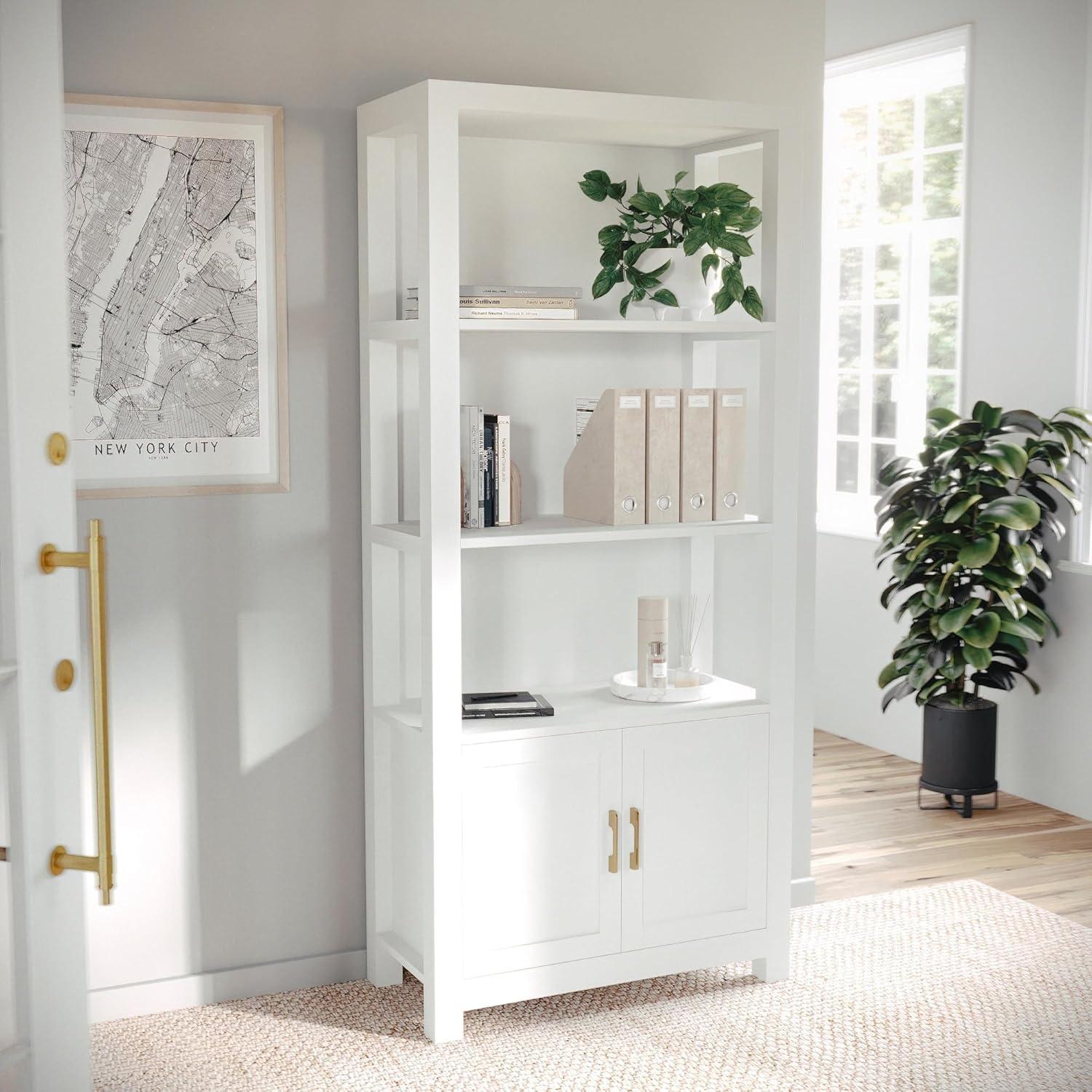 Martha Stewart Teague Martha Stewart 68" Shaker Bookcase with Storage Cabinet